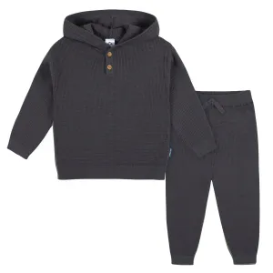 2-Piece Infant and Toddler Boys Charcoal Sweater Knit Set Gerber Childrenswea