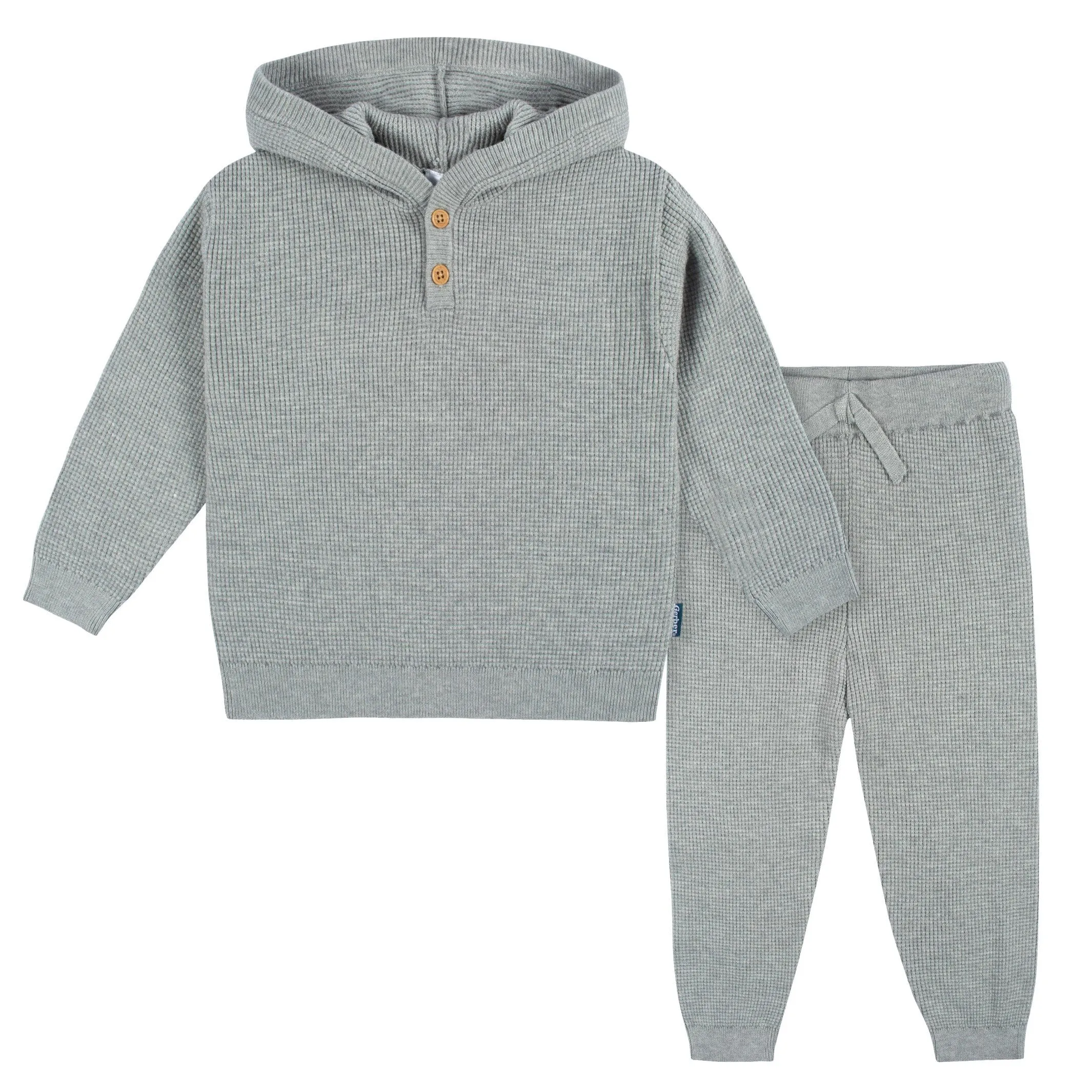 2-Piece Infant and Toddler Boys Heather Gray Sweater Knit Set Gerber Childrenswea