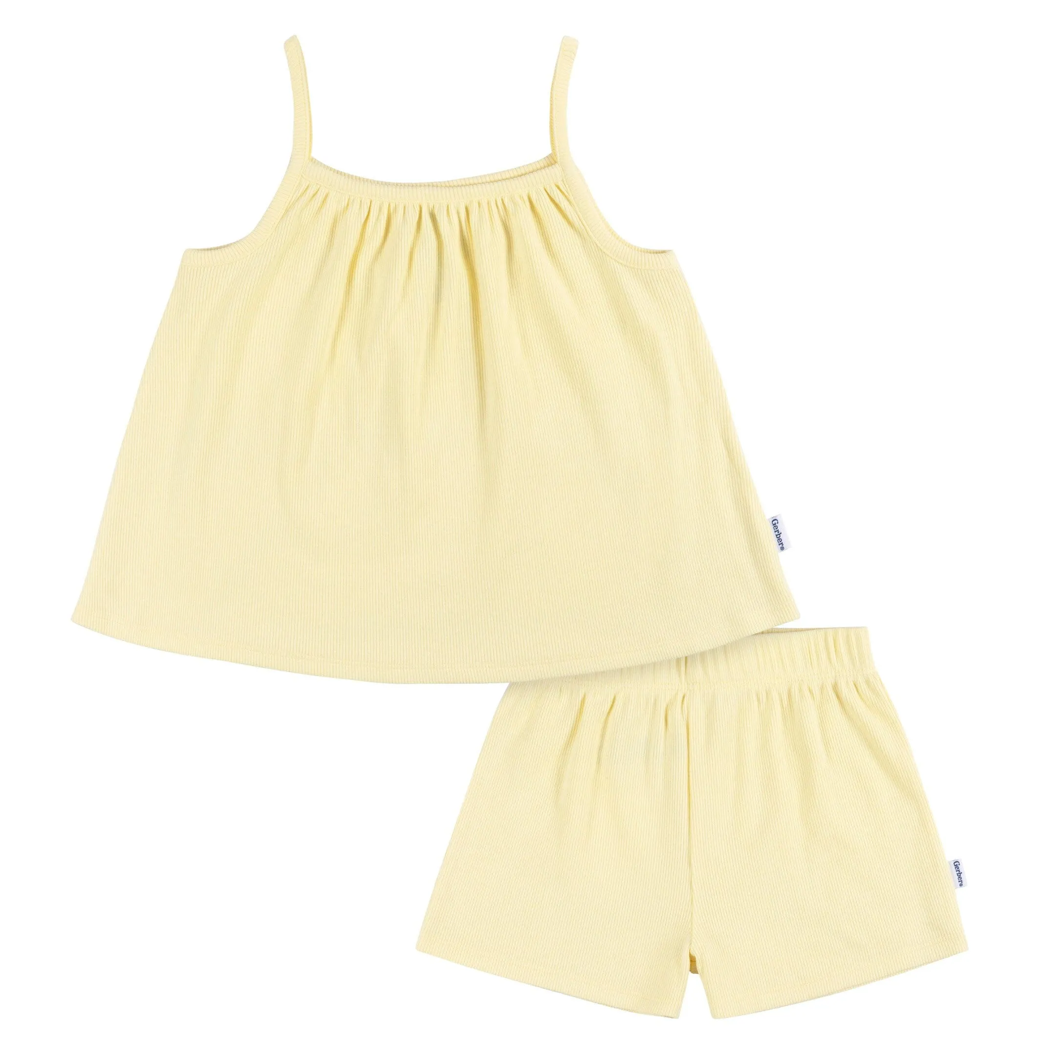 2-Piece Infant and Toddler Girls Yellow Tank Top & Shorts Set Gerber Childrenswea
