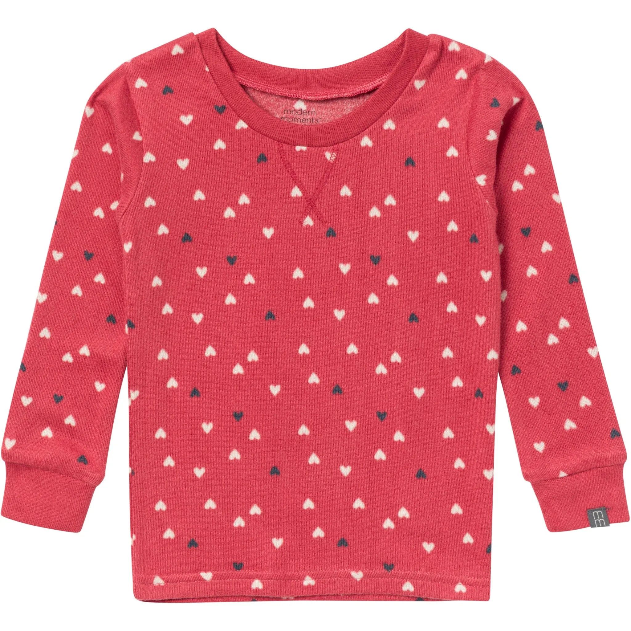 2-Piece Infant and Toddler Neutral Red Hearts Snug Fitting Pajamas Gerber Childrenswea