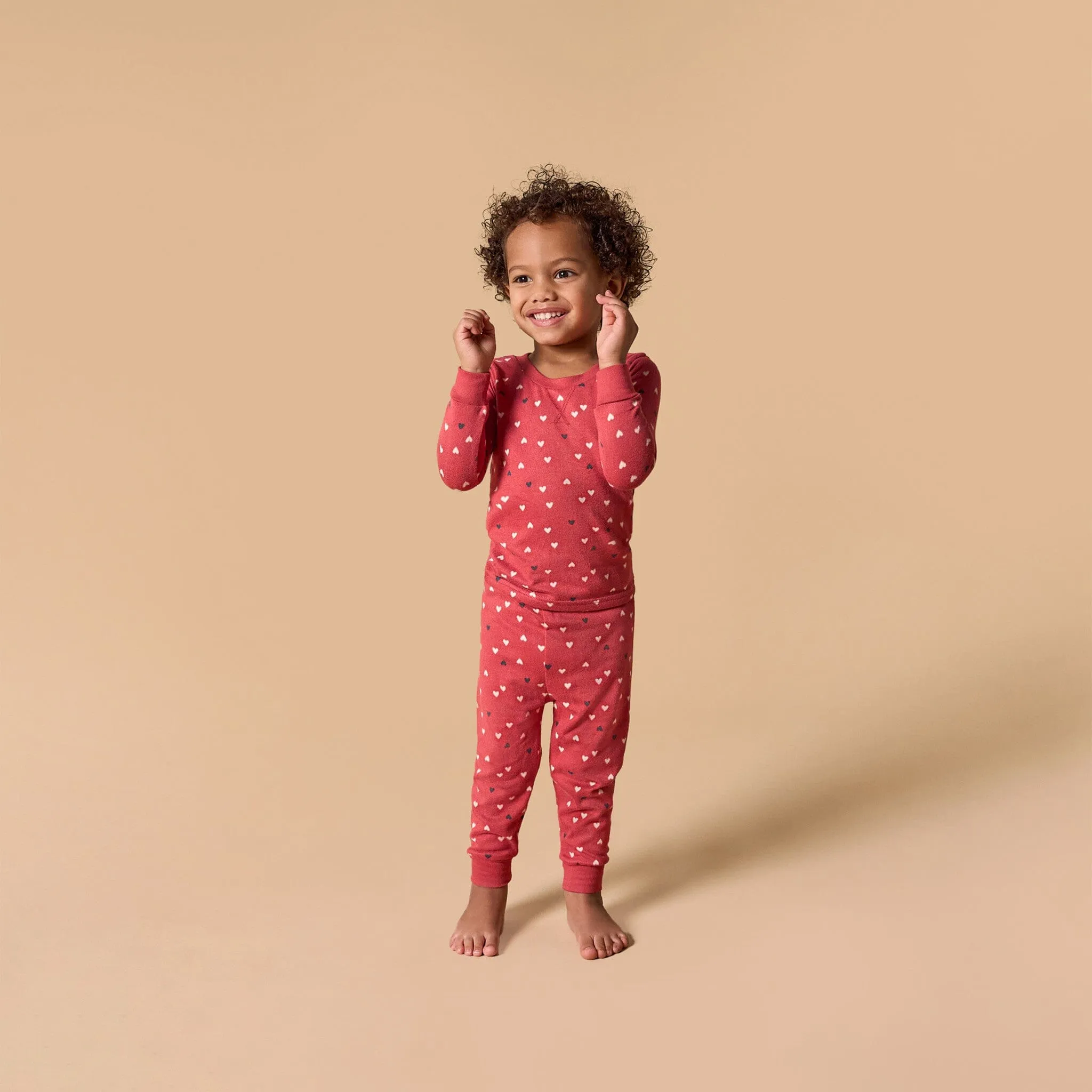 2-Piece Infant and Toddler Neutral Red Hearts Snug Fitting Pajamas Gerber Childrenswea