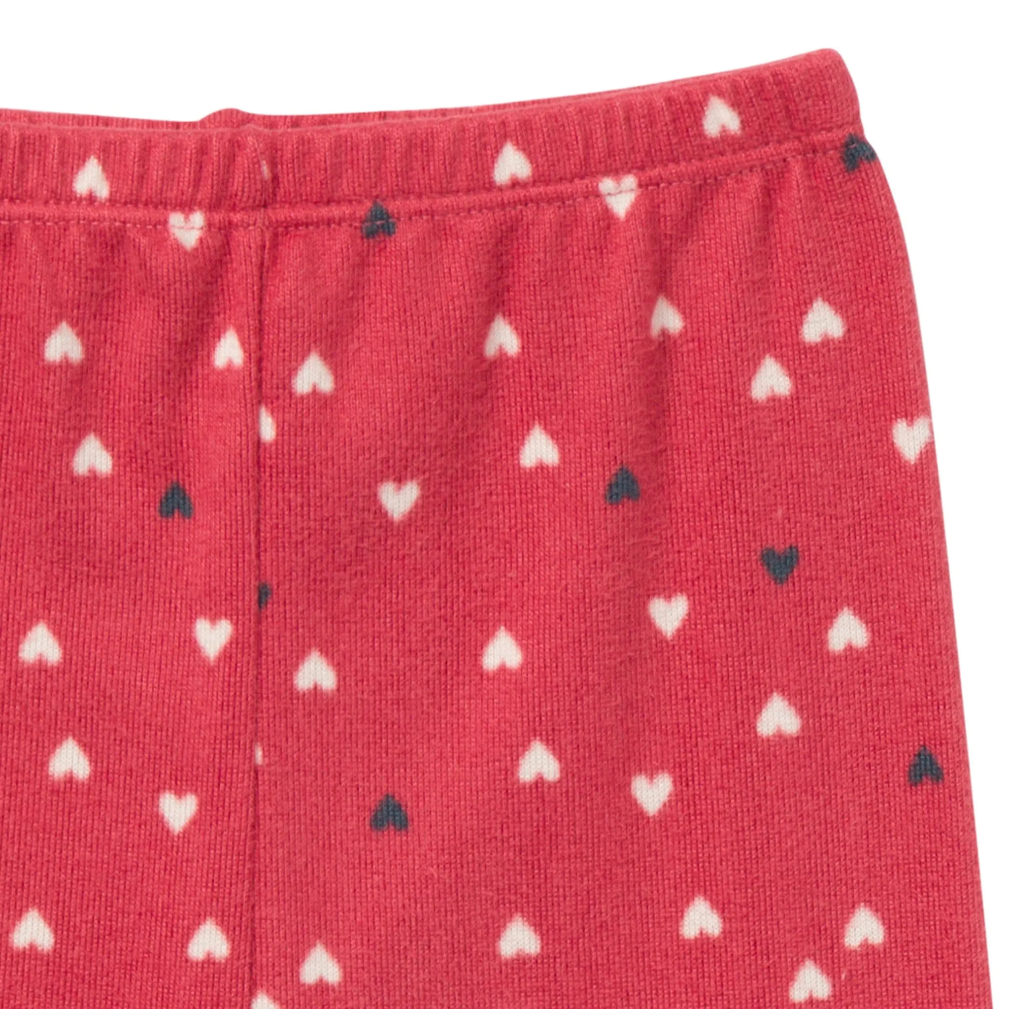 2-Piece Infant and Toddler Neutral Red Hearts Snug Fitting Pajamas Gerber Childrenswea