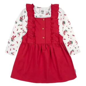 2-Piece Infant Girls Red Holly Berries Jumper & Top Set, 18M Gerber Childrenswea