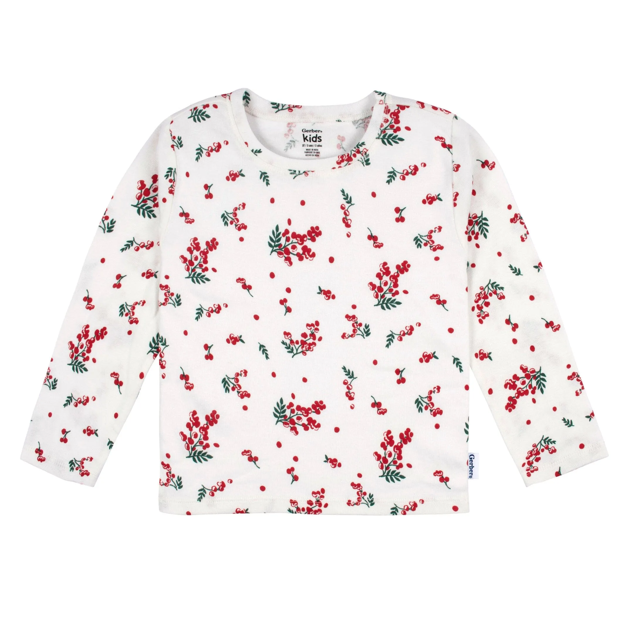2-Piece Infant Girls Red Holly Berries Jumper & Top Set, 18M Gerber Childrenswea