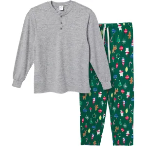 2-Piece Men's Ornaments Hacci Pajama Set Gerber Childrenswea