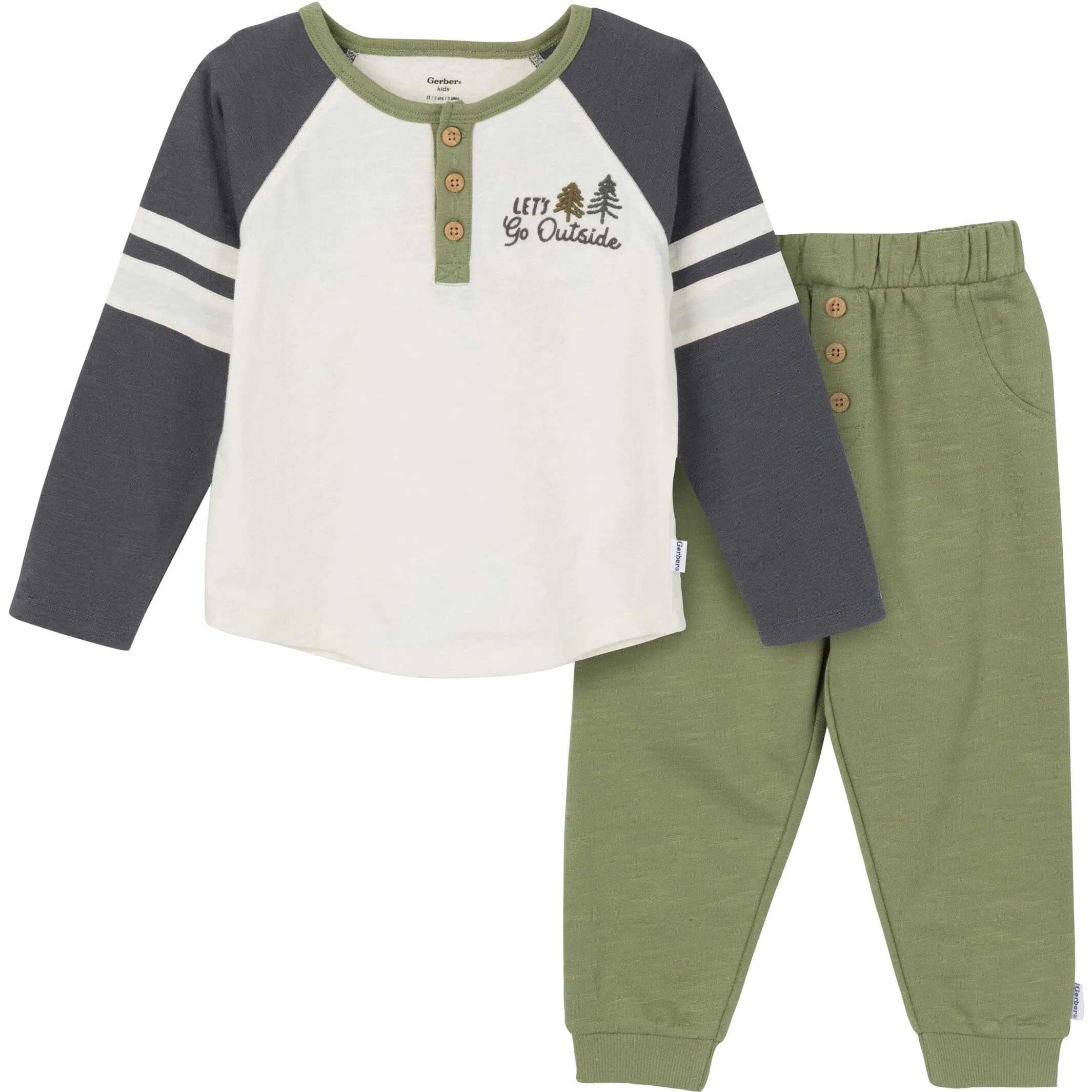 2-Piece Toddler Boys Let's Go Outside Top & Joggers Set Gerber Childrenswea