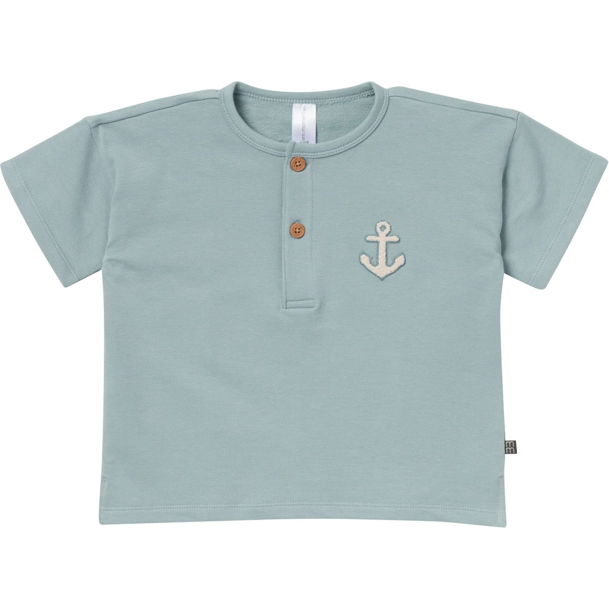 2-Piece Toddler Boys Medium Teal Henley Shirt and Shorts Set Gerber Childrenswea