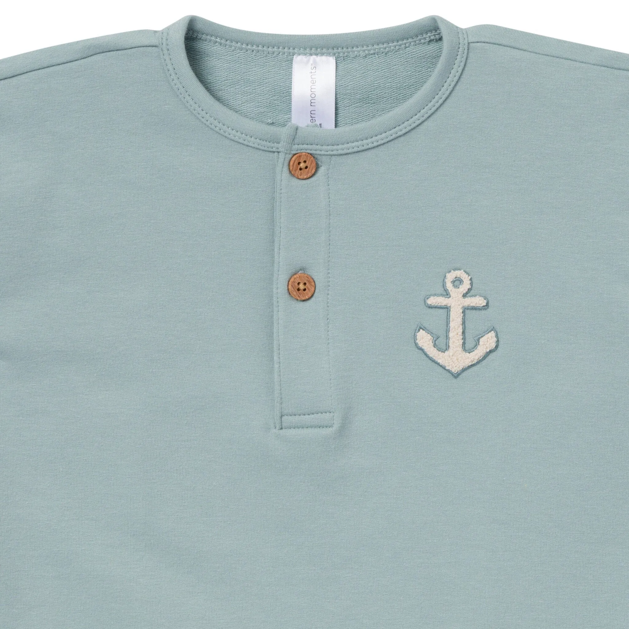 2-Piece Toddler Boys Medium Teal Henley Shirt and Shorts Set Gerber Childrenswea