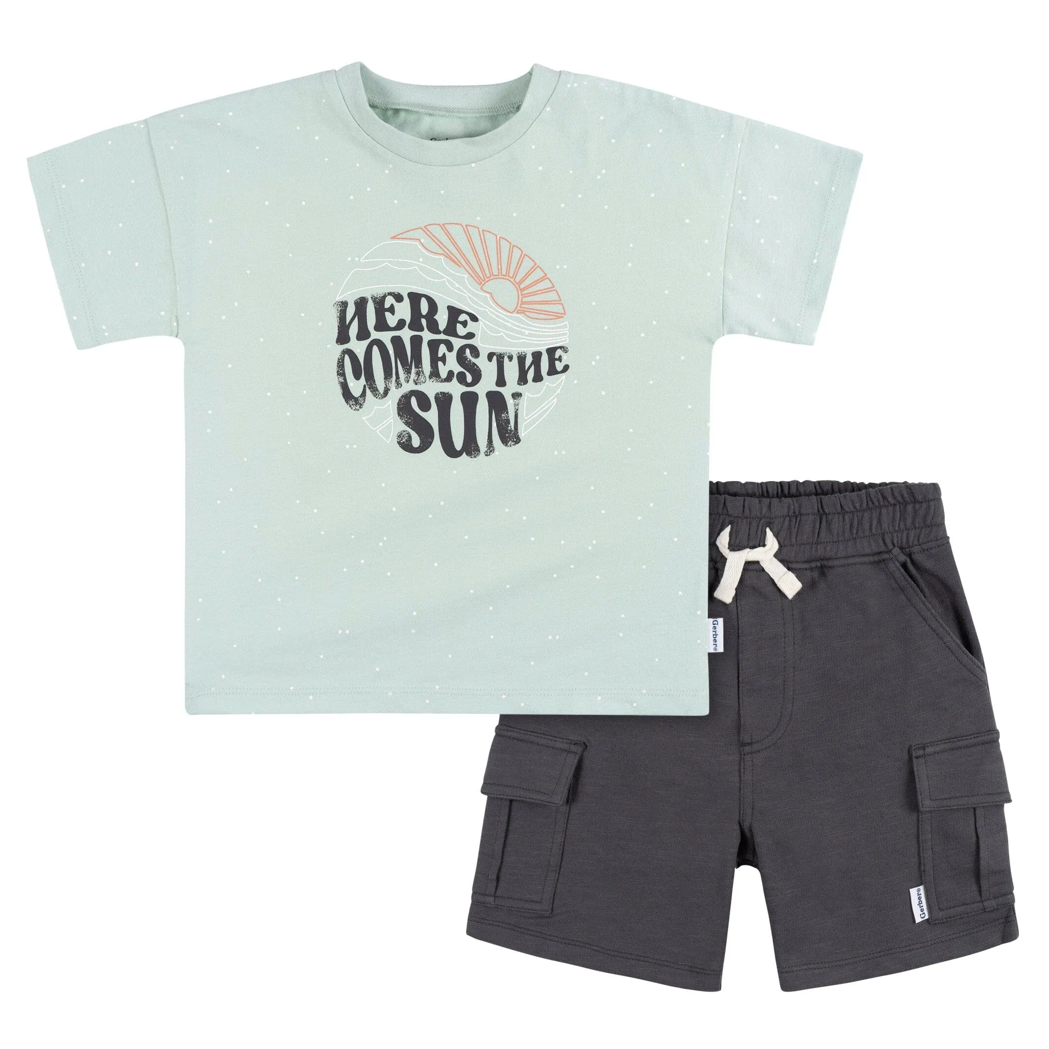 2-Piece Toddler Boys Sun T-Shirt & Cargo Shorts Set Gerber Childrenswea