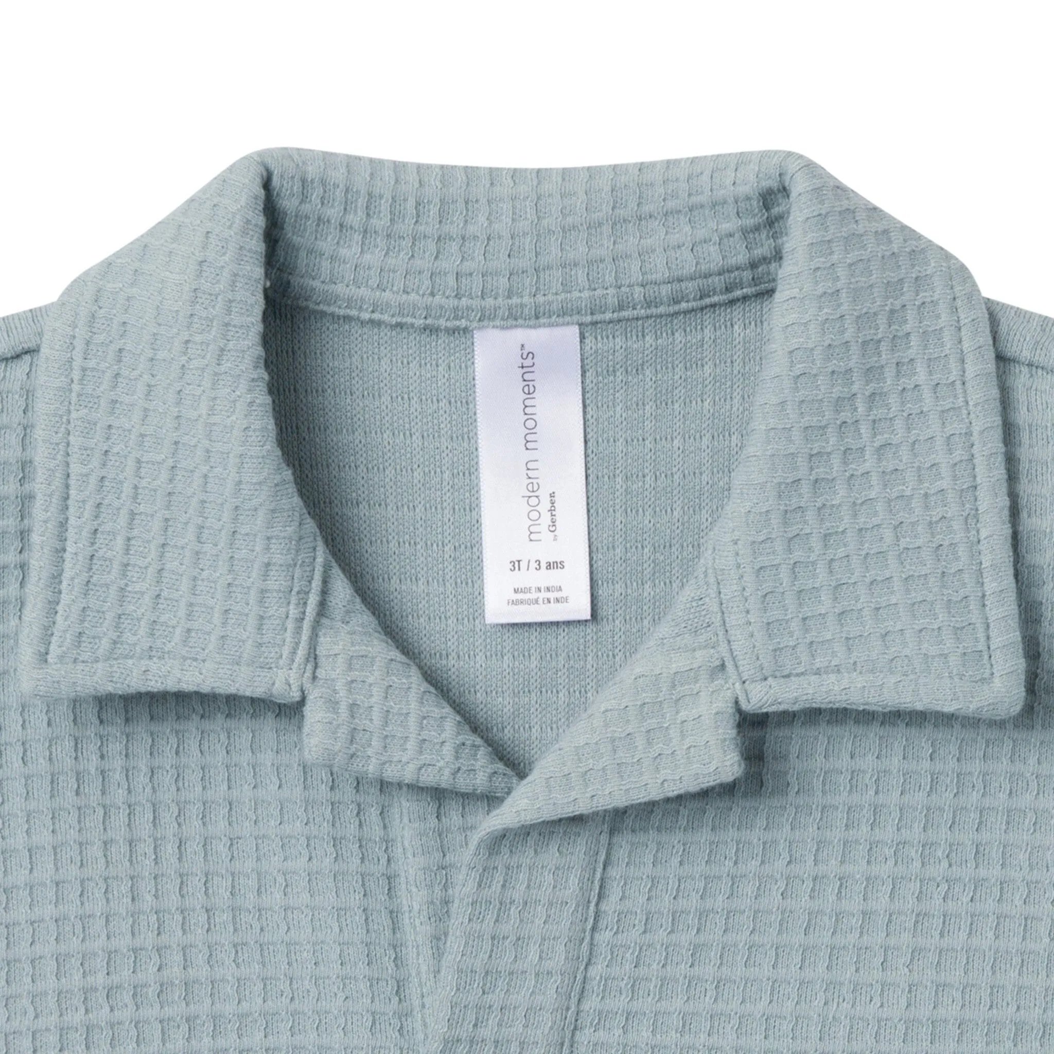 2-Piece Toddler Boys Teal Johnny Collar Shirt and Shorts Set Gerber Childrenswea