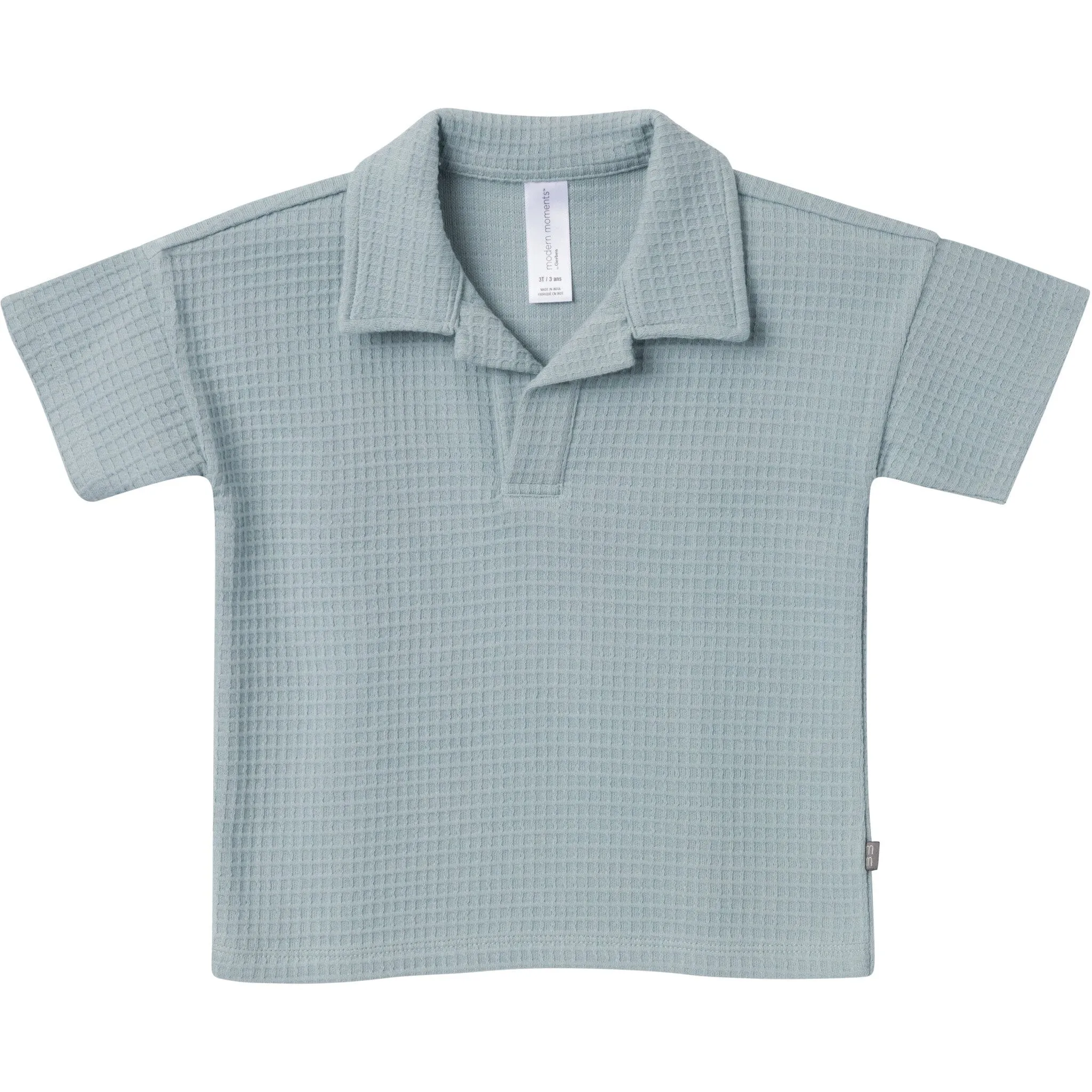 2-Piece Toddler Boys Teal Johnny Collar Shirt and Shorts Set Gerber Childrenswea