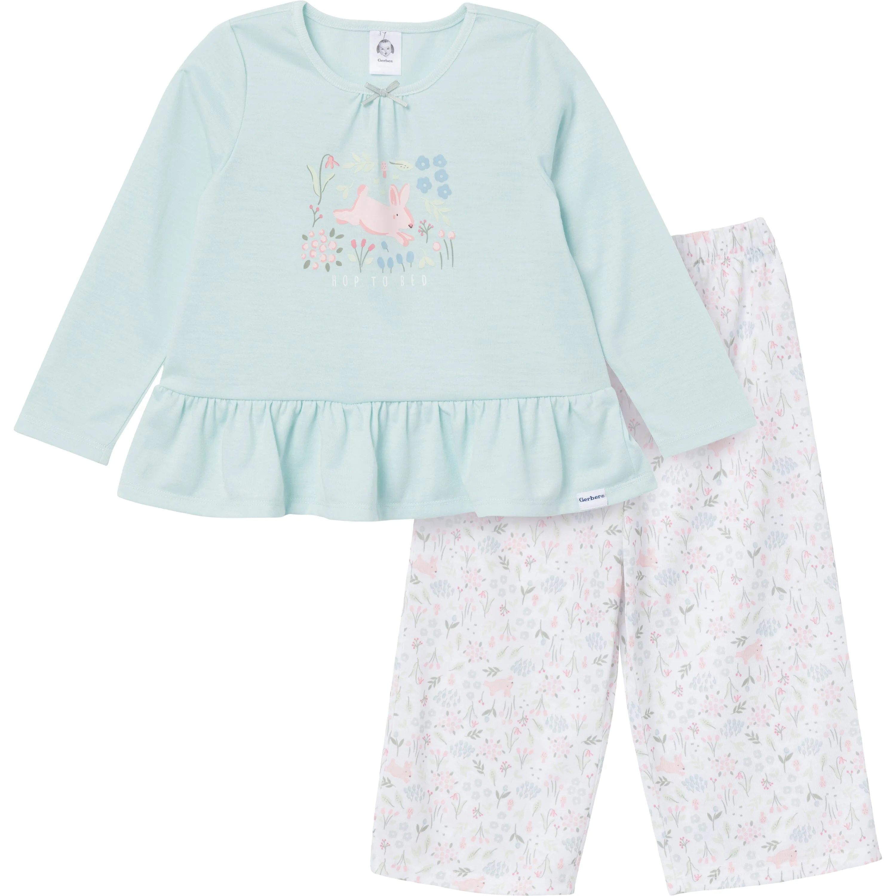 2-Piece Toddler Girls Bunny Peplum Pajama Set Gerber Childrenswea