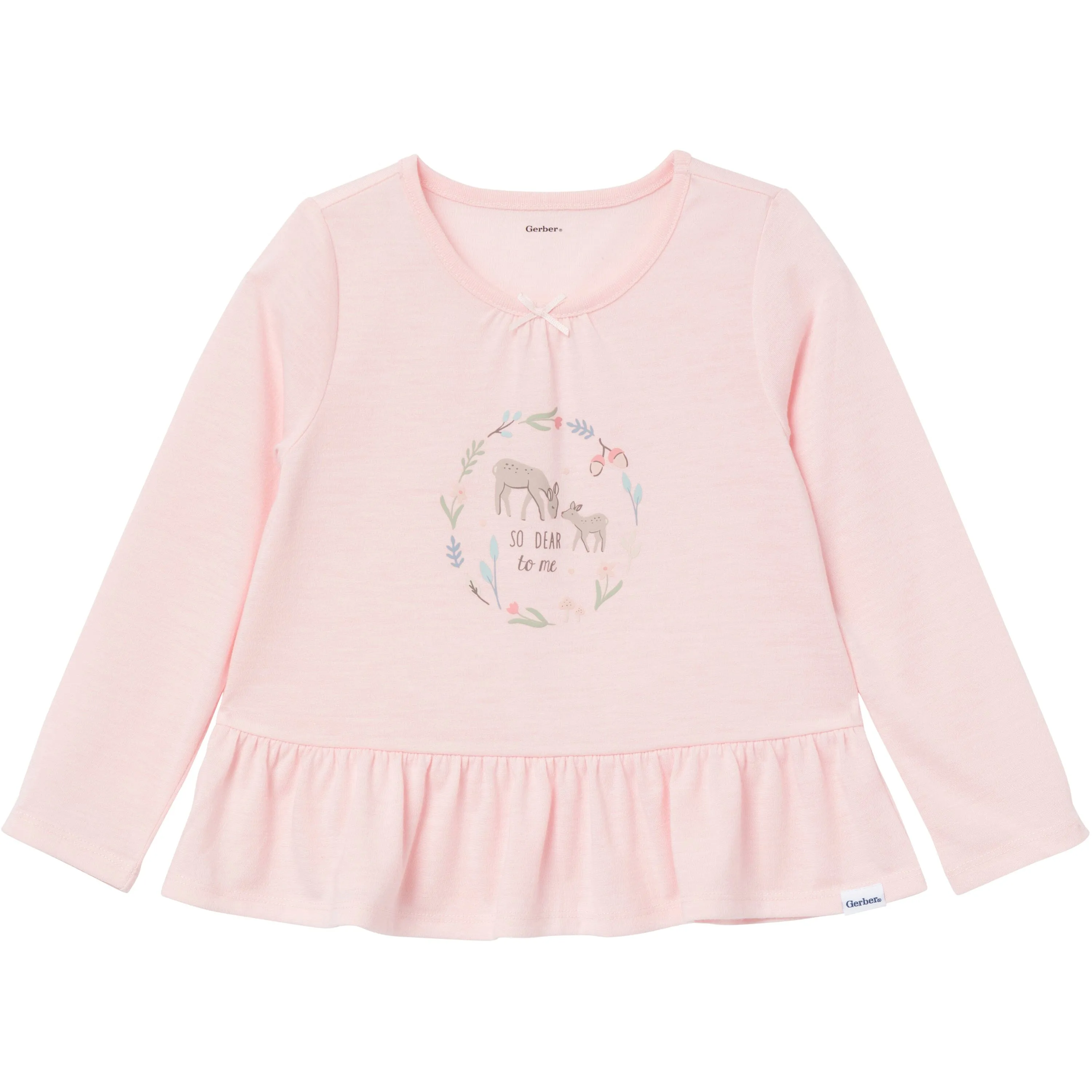 2-Piece Toddler Girls Deer Peplum Pajama Set Gerber Childrenswea