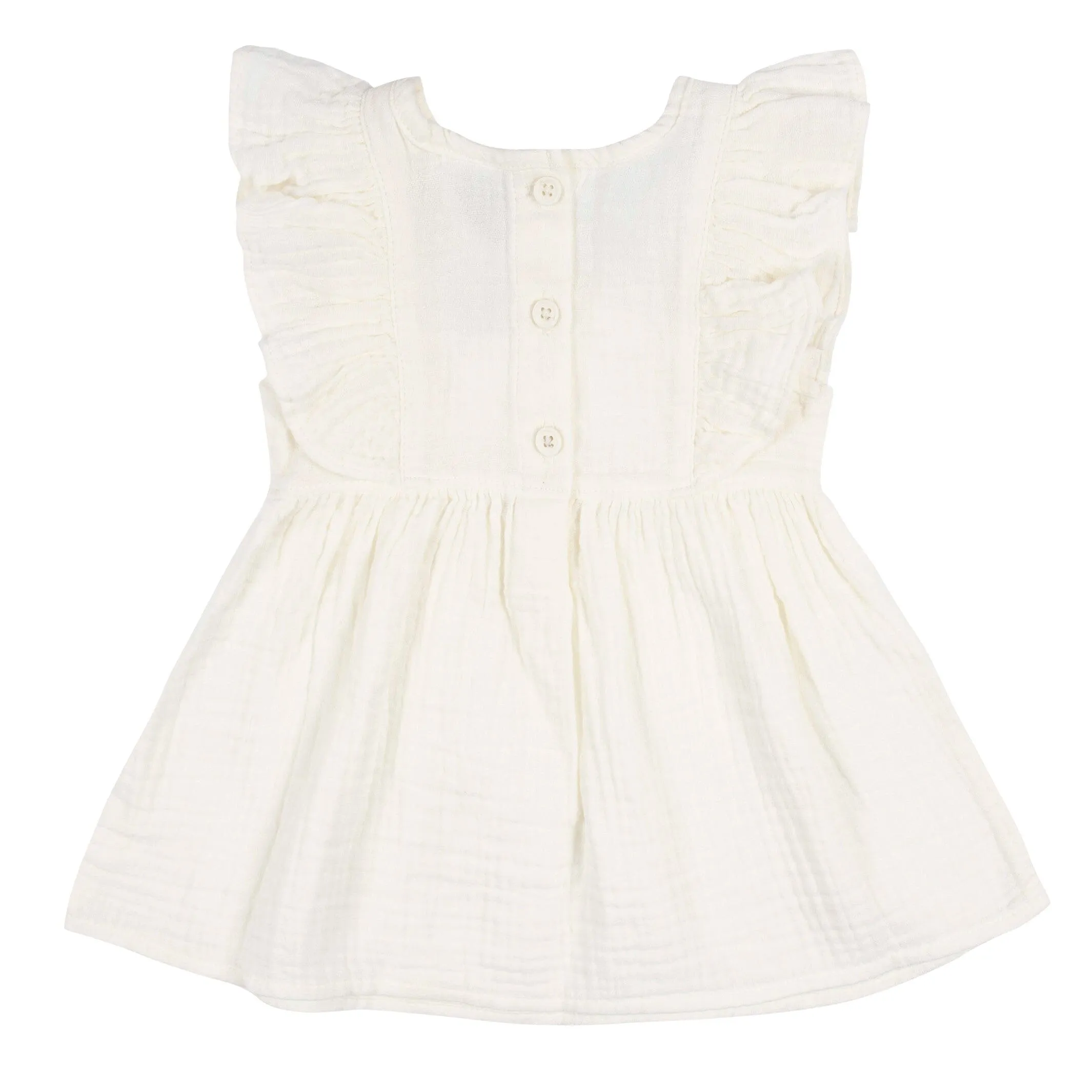 2-Piece Toddler Girls Ivory Gauze Dress & Diaper Cover Set Gerber Childrenswea