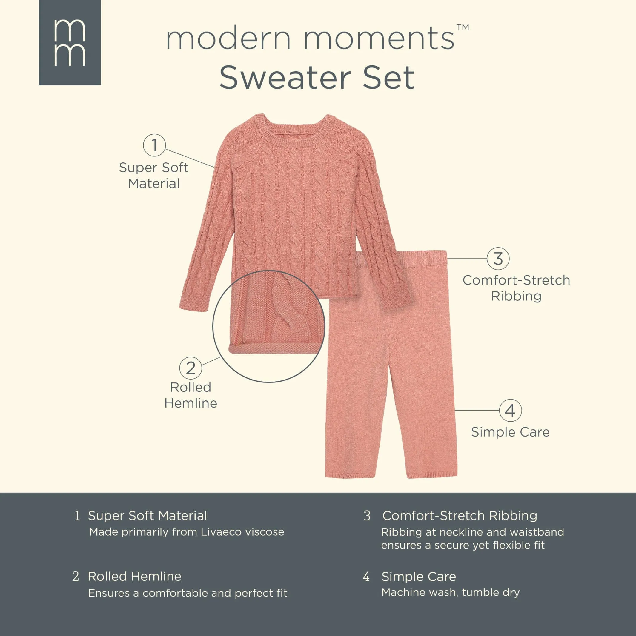 2-Piece Toddler Girls Peach Sweater Set Gerber Childrenswea