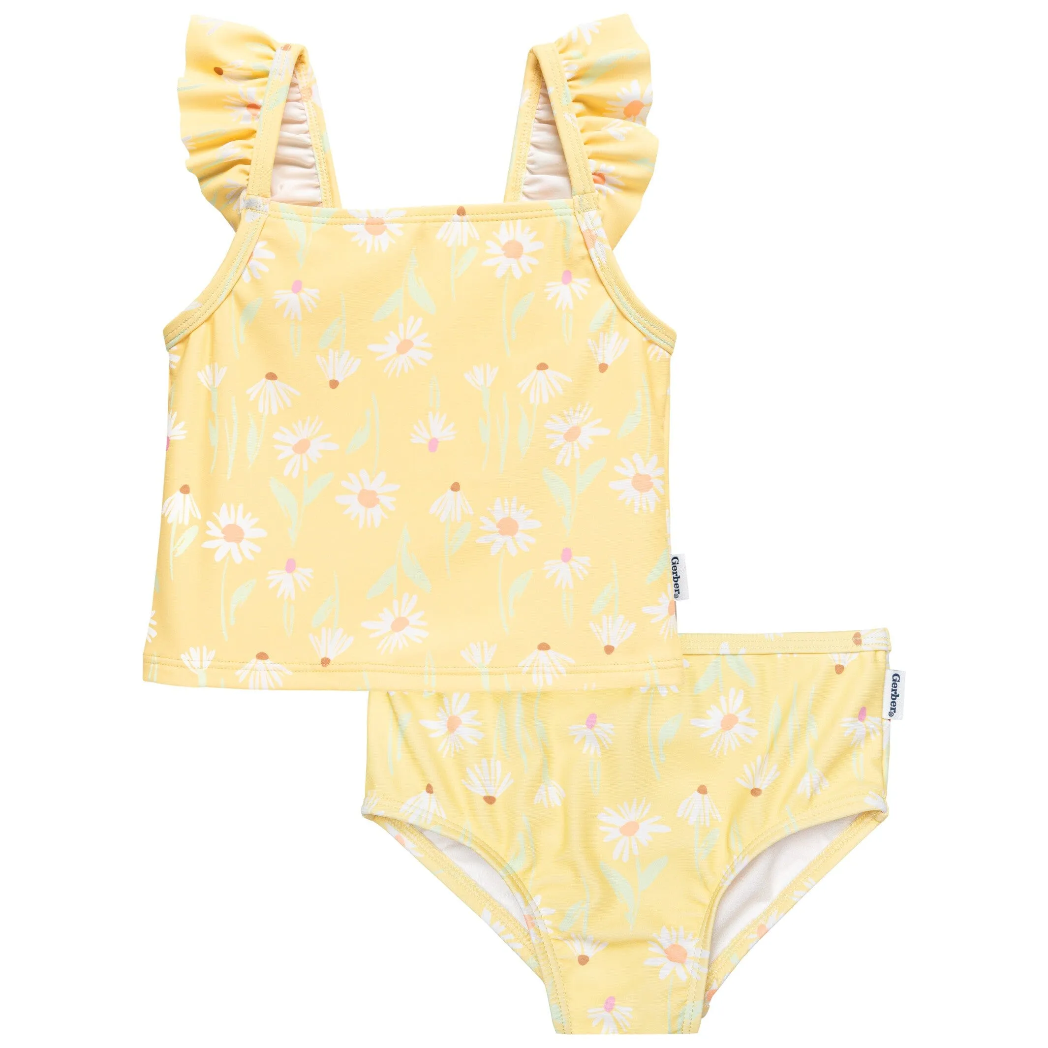 2-Piece Toddler Girls UPF 50  Daisies Swimsuit Set Gerber Childrenswea