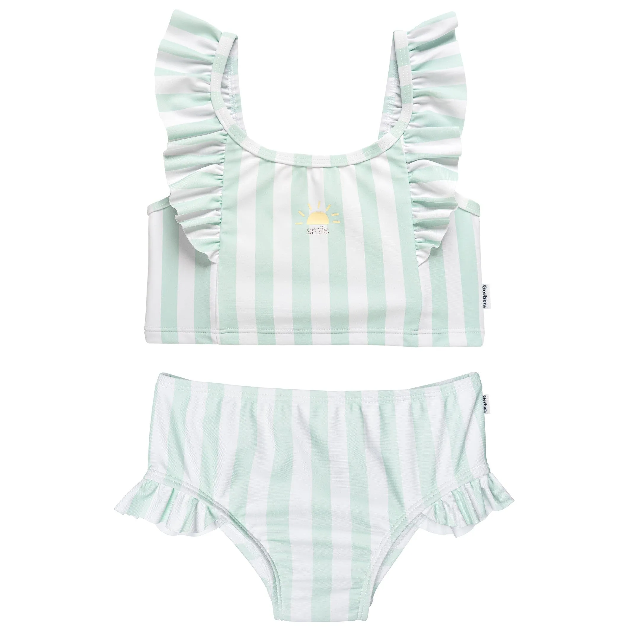 2-Piece Toddler Girls UPF 50  Stripe Swimsuit Set Gerber Childrenswea