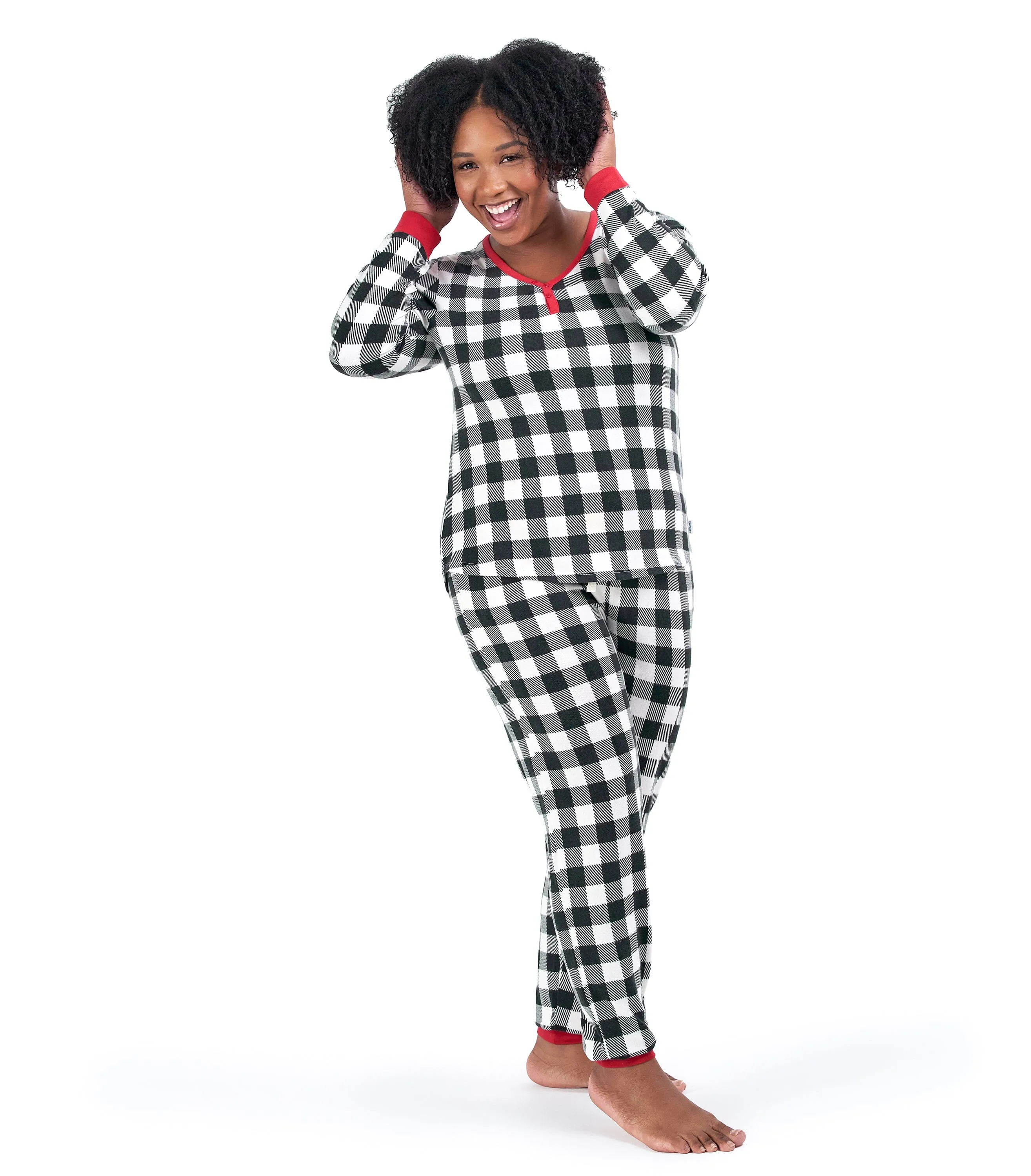 2-Piece Women's Buffalo Plaid Hacci Pajama Set Gerber Childrenswea