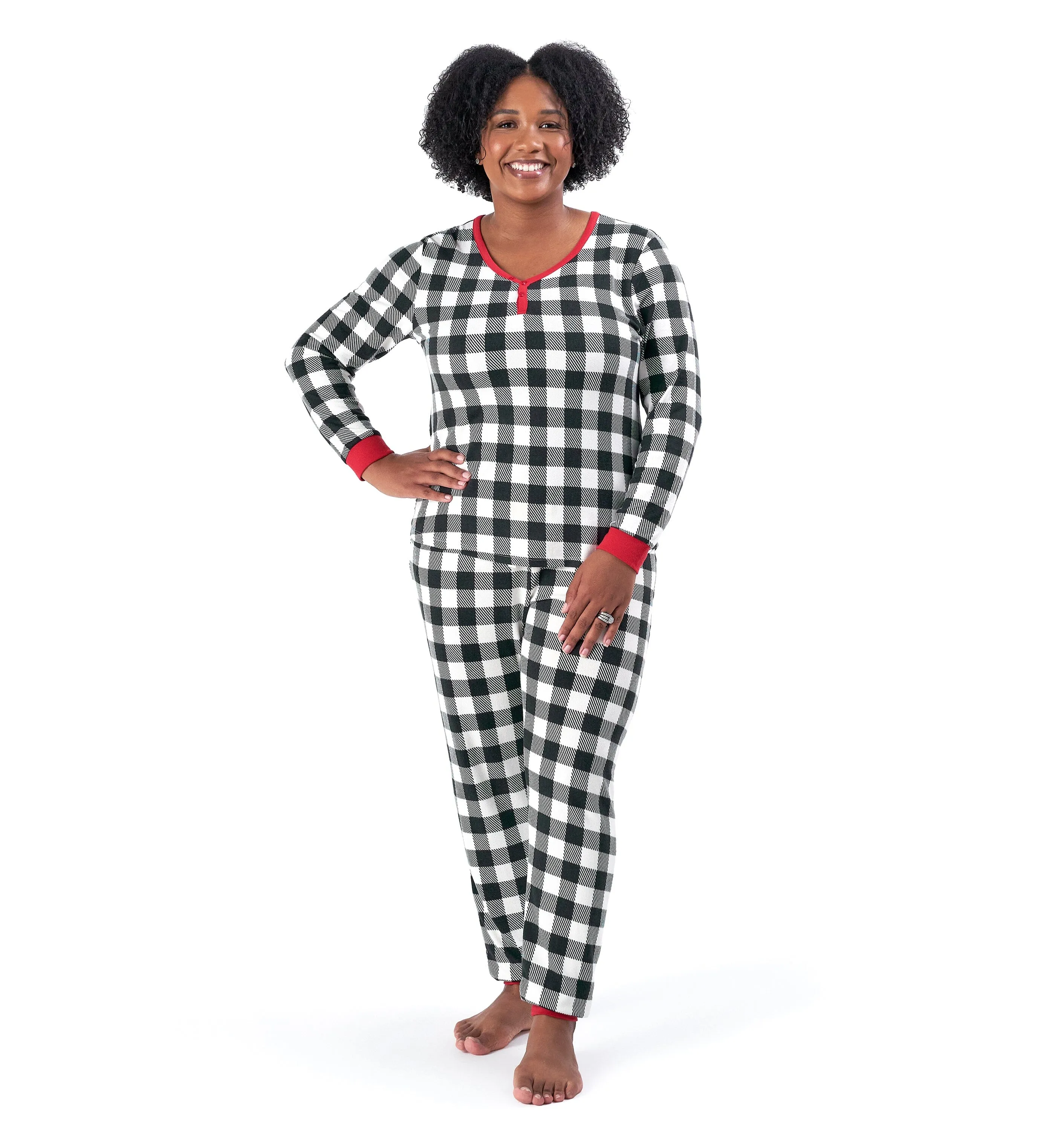 2-Piece Women's Buffalo Plaid Hacci Pajama Set Gerber Childrenswea