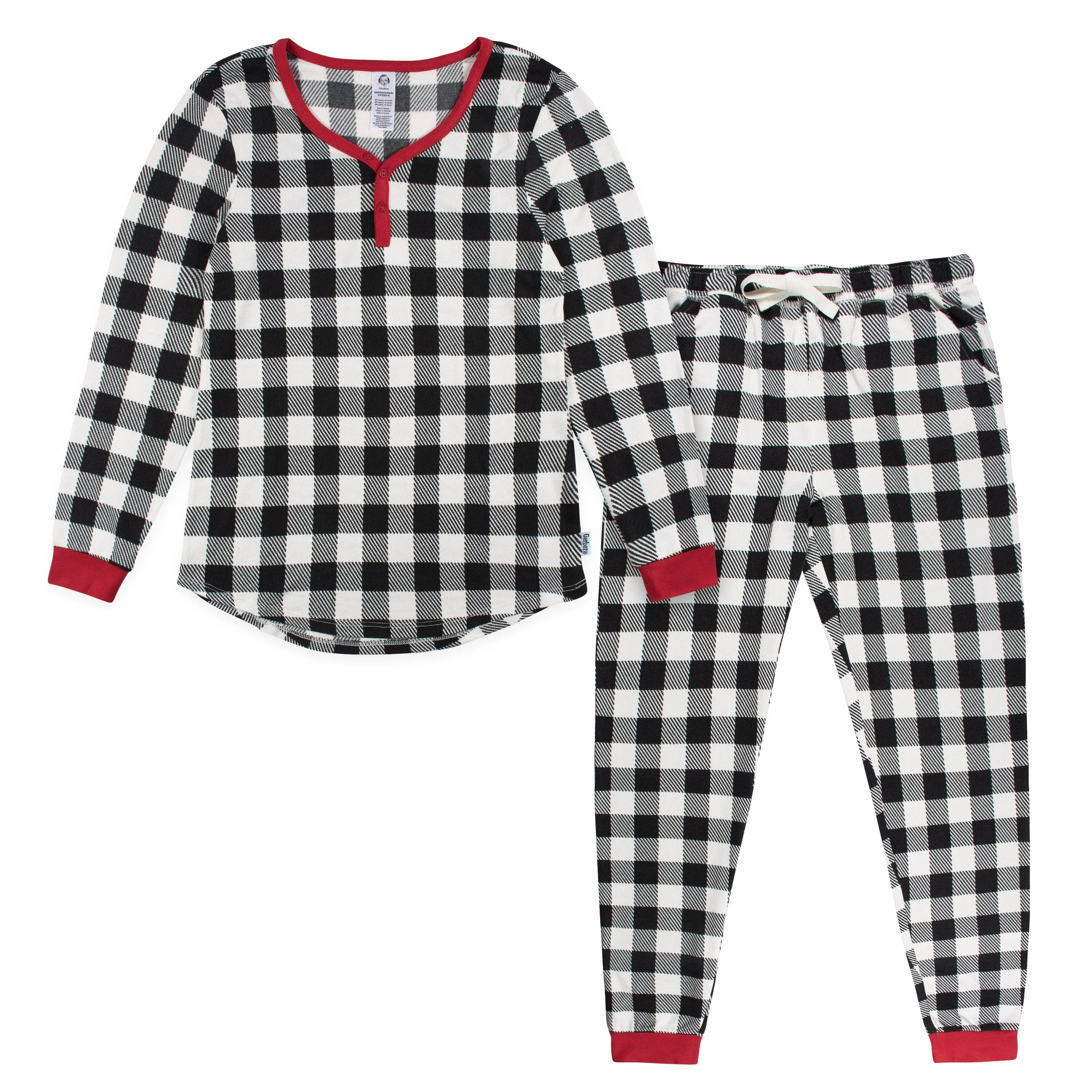 2-Piece Women's Buffalo Plaid Hacci Pajama Set Gerber Childrenswea
