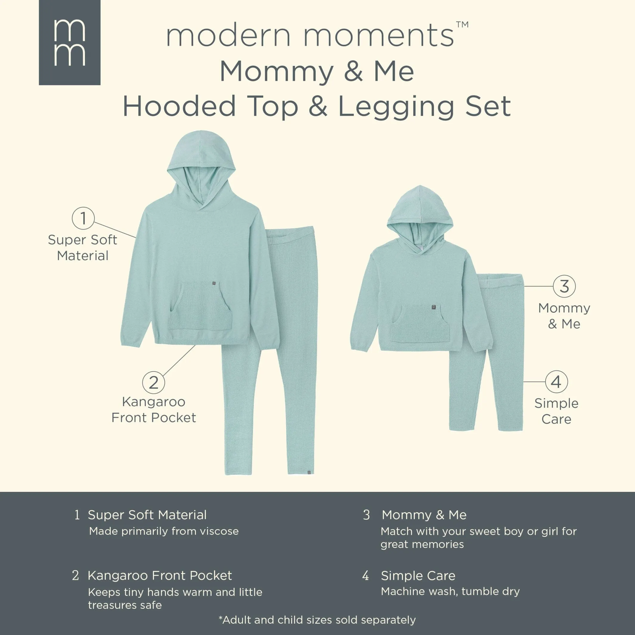 2-Piece Women's Medium Sky Hooded Waffle Top and Legging Set Gerber Childrenswea