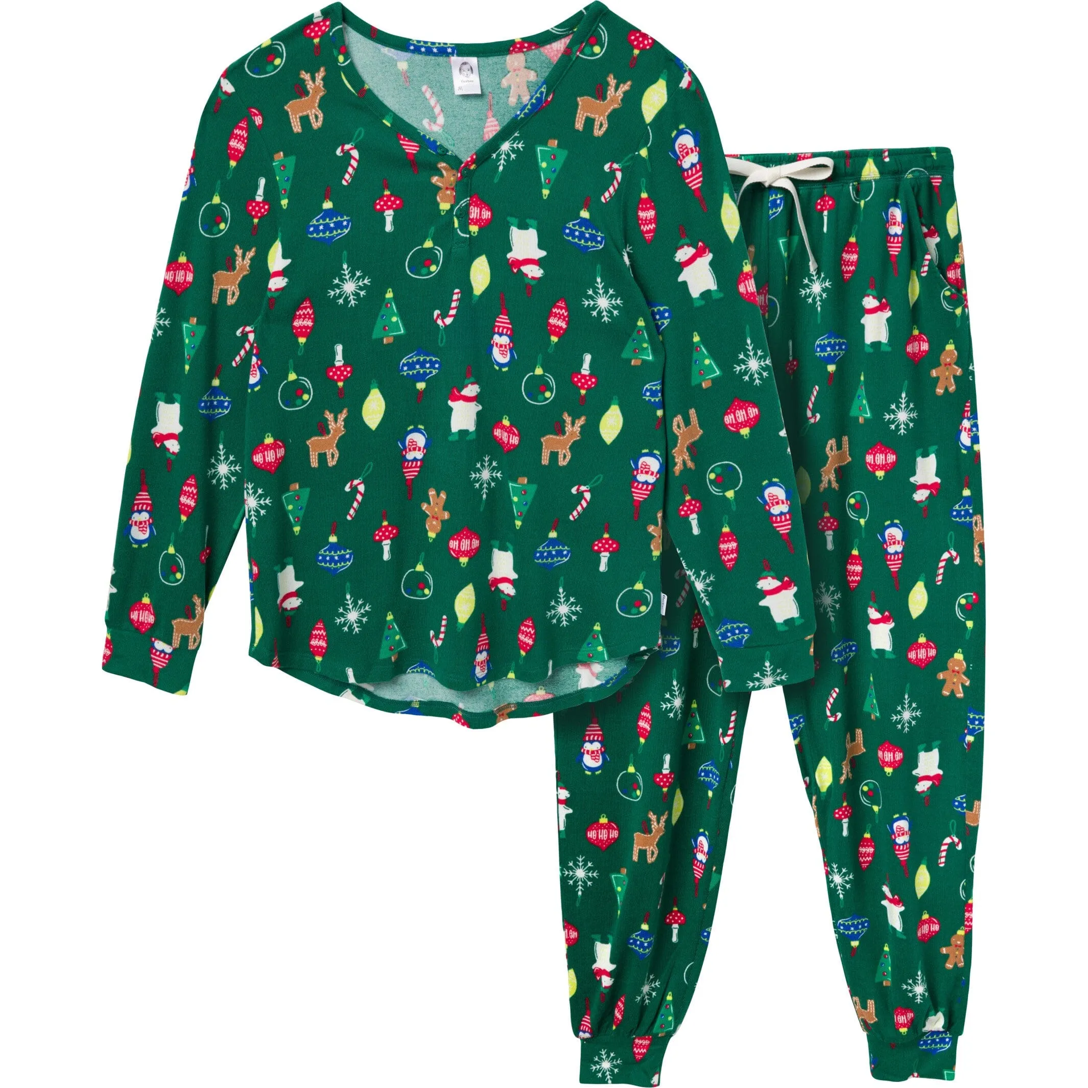 2-Piece Women's Ornaments Hacci Pajama Set Gerber Childrenswea