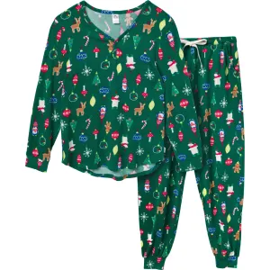 2-Piece Women's Ornaments Hacci Pajama Set Gerber Childrenswea