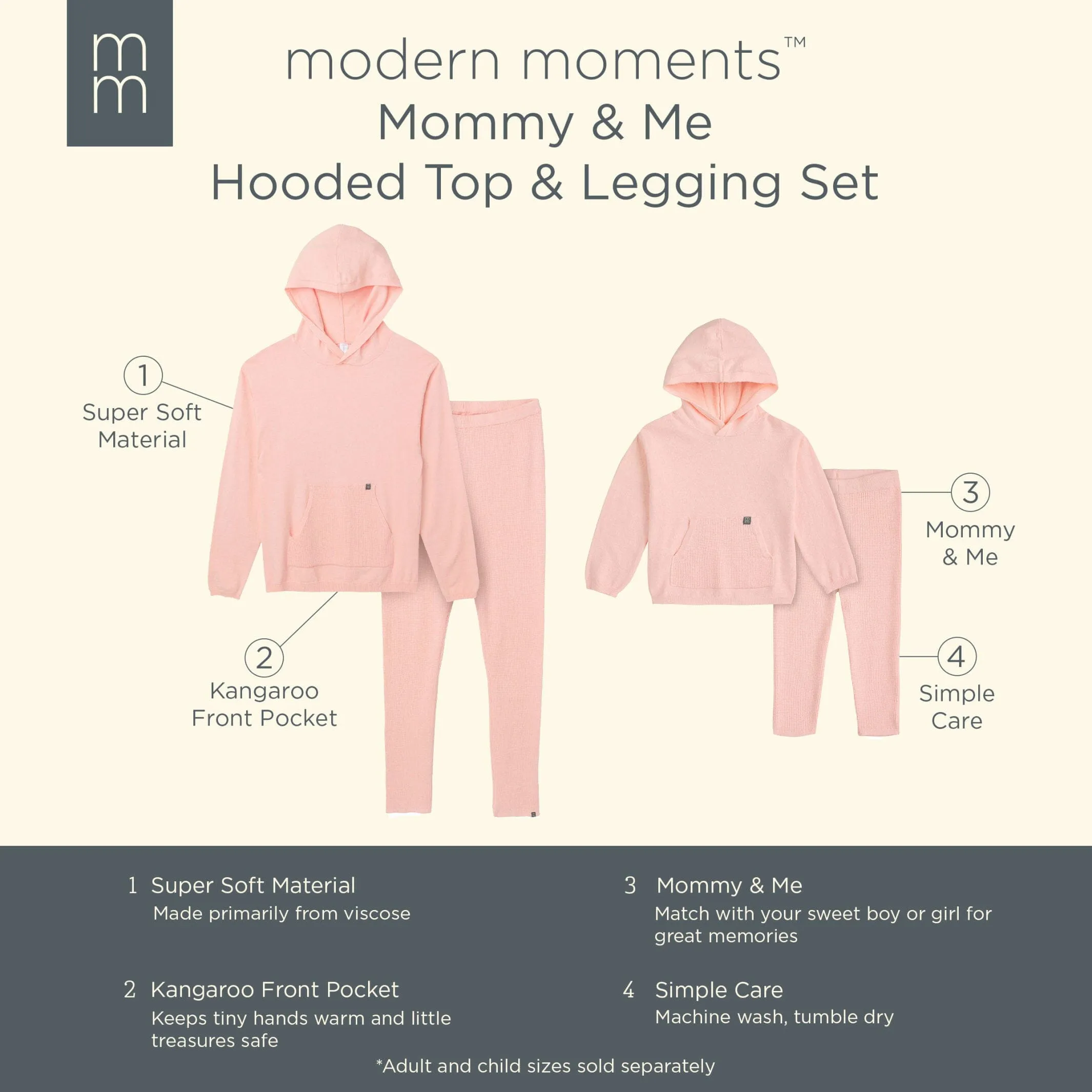 2-Piece Women's Pink Hooded Waffle Top and Legging Set Gerber Childrenswea