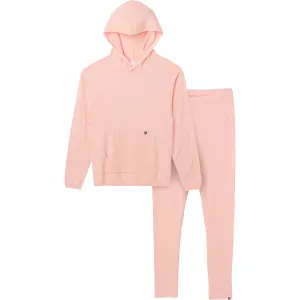 2-Piece Women's Pink Hooded Waffle Top and Legging Set Gerber Childrenswea