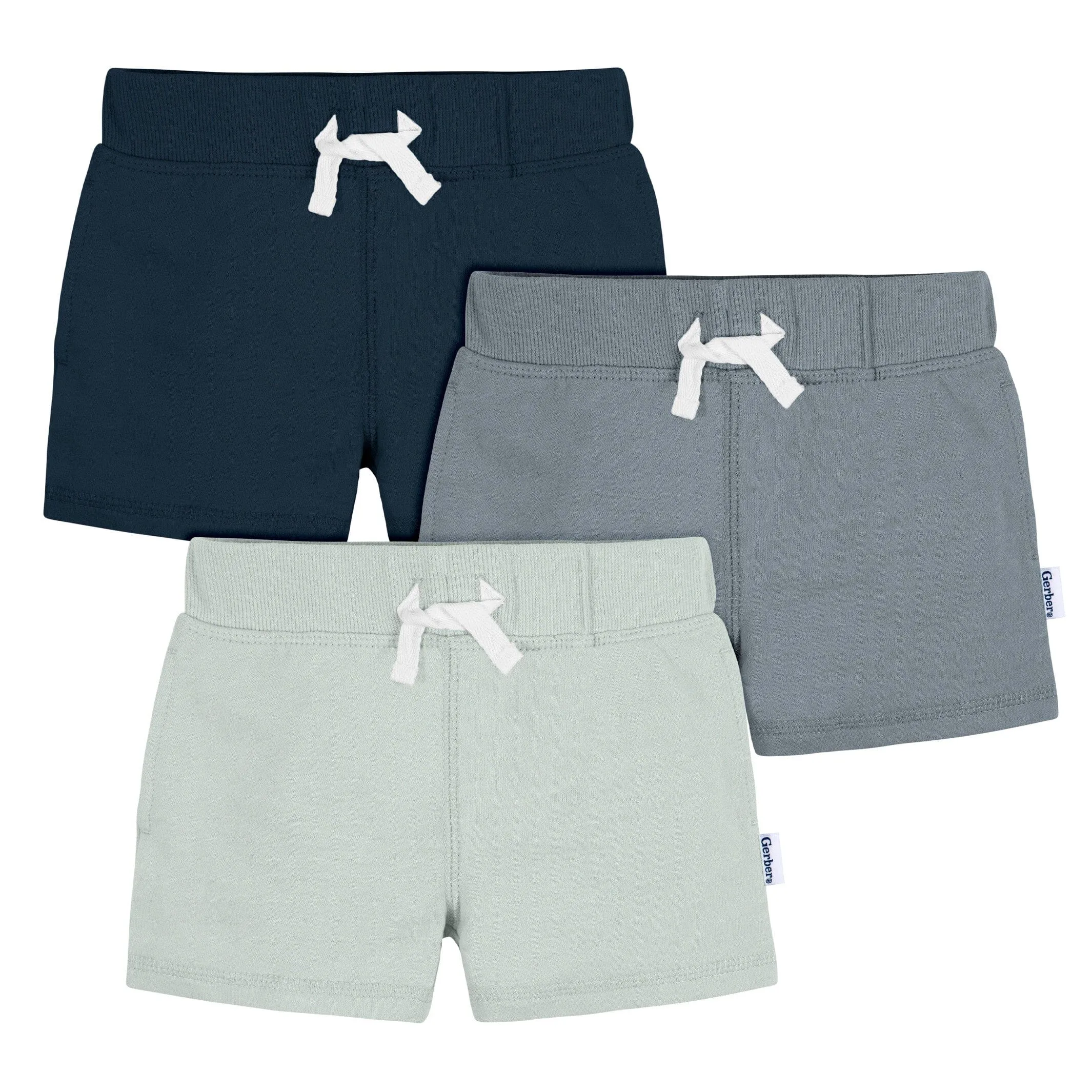 3-Pack Baby & Toddler Boys Blues Knit Shorts Gerber Childrenswea