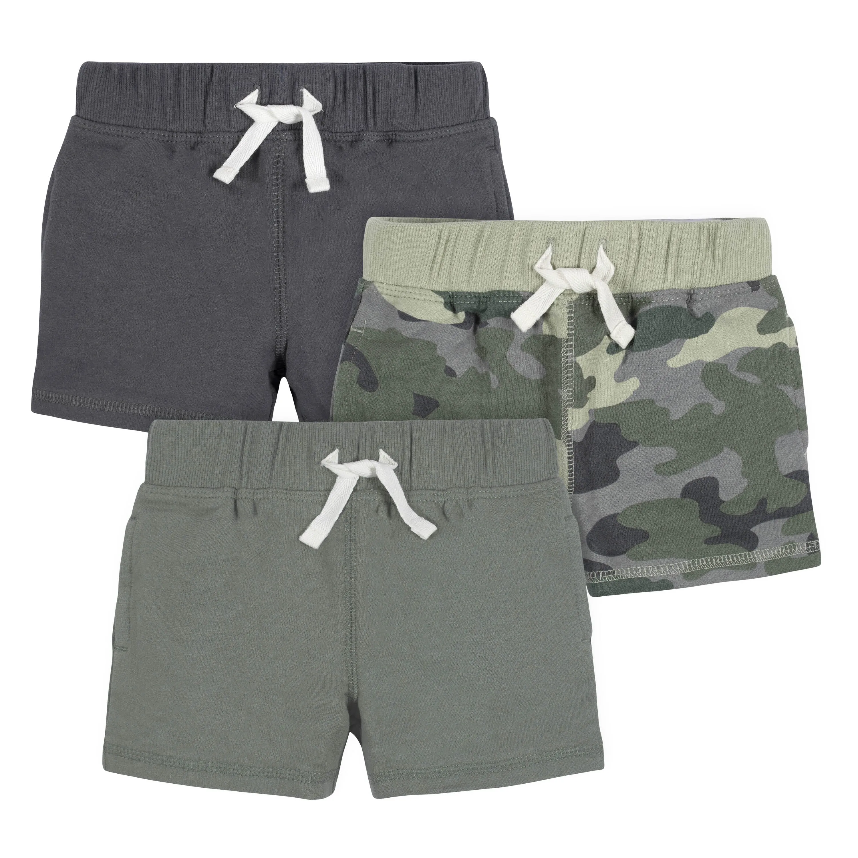 3-Pack Baby & Toddler Boys Color Me Camo Pull-On Knit Shorts Gerber Childrenswea