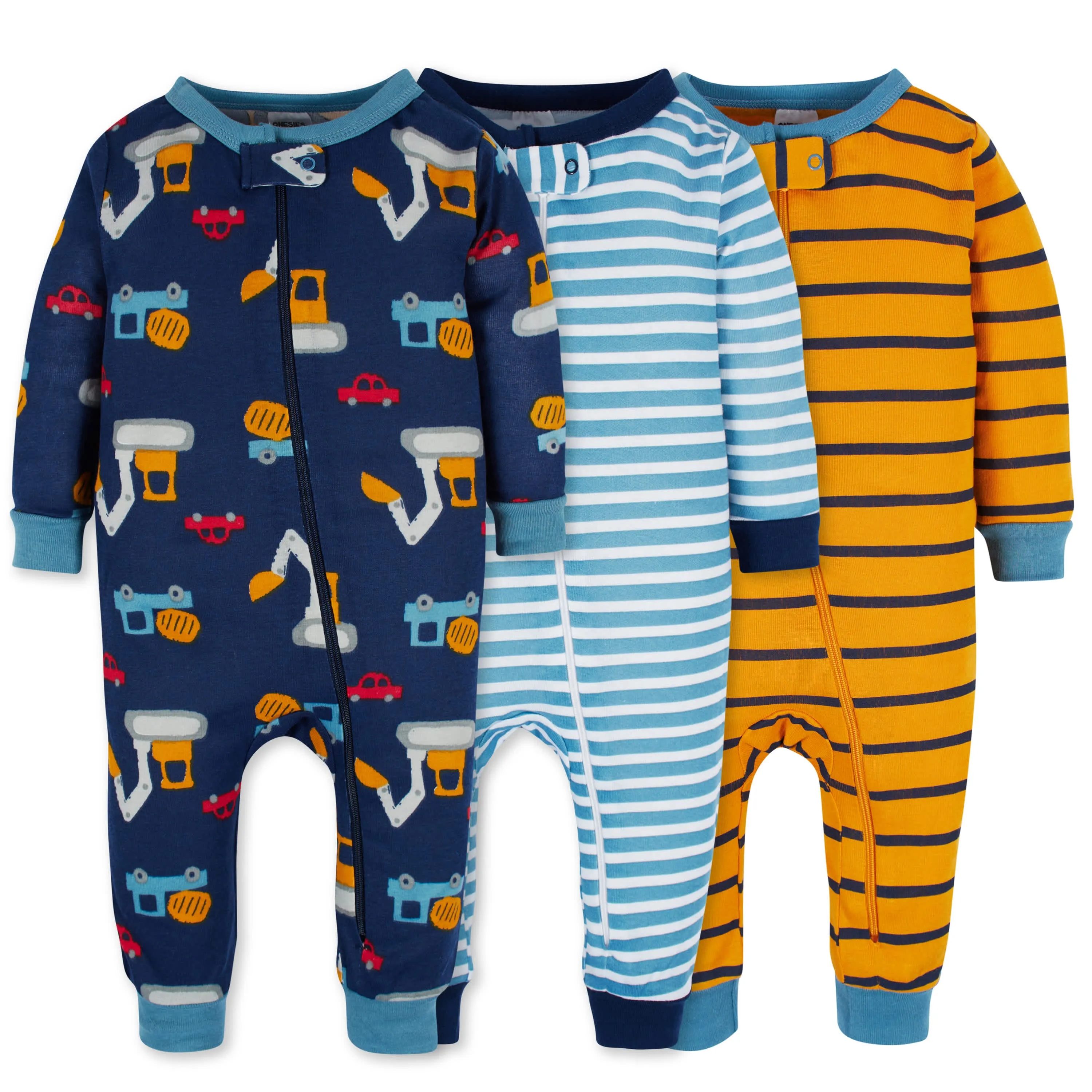3-Pack Baby & Toddler Boys Construction Zone Snug Fit Footless Pajamas Gerber Childrenswea