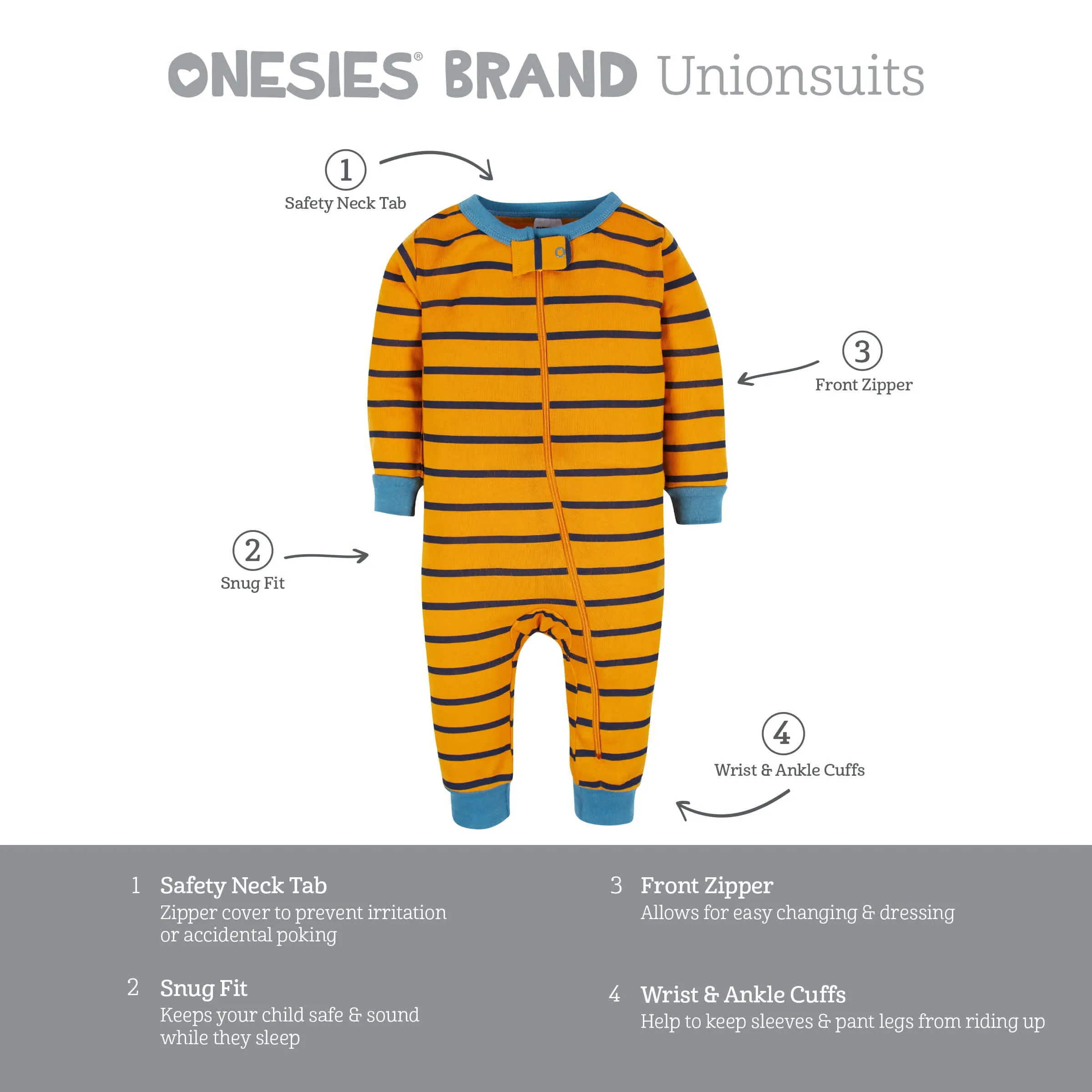 3-Pack Baby & Toddler Boys Construction Zone Snug Fit Footless Pajamas Gerber Childrenswea