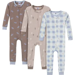 3-Pack Baby & Toddler Boys Moose & Trees Snug Fit Footless Pajamas Gerber Childrenswea