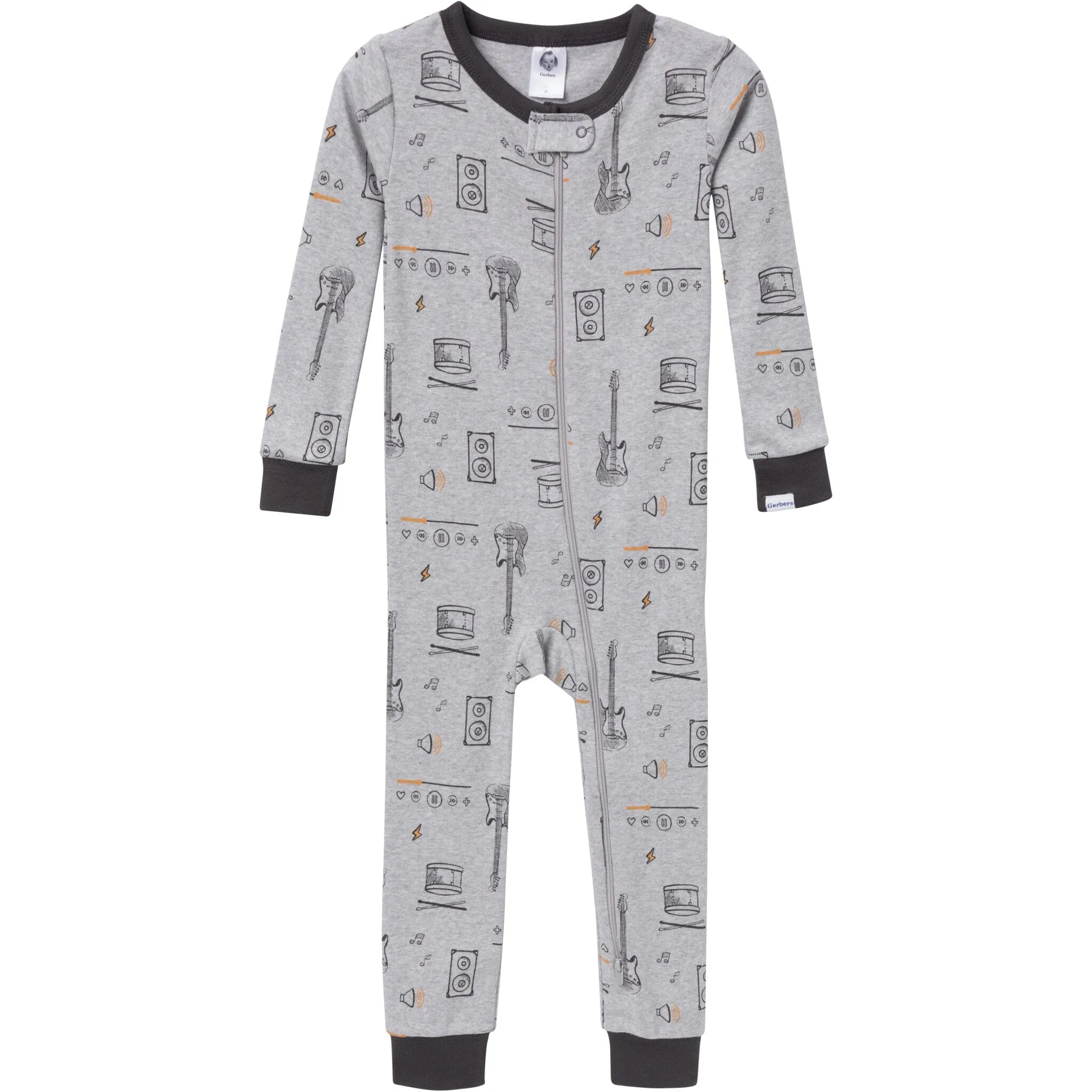 3-Pack Baby & Toddler Boys Music Snug Fit Footless Pajamas Gerber Childrenswea