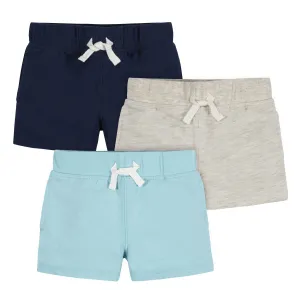 3-Pack Baby & Toddler Boys Royal Blues Pull-On Knit Shorts Gerber Childrenswea