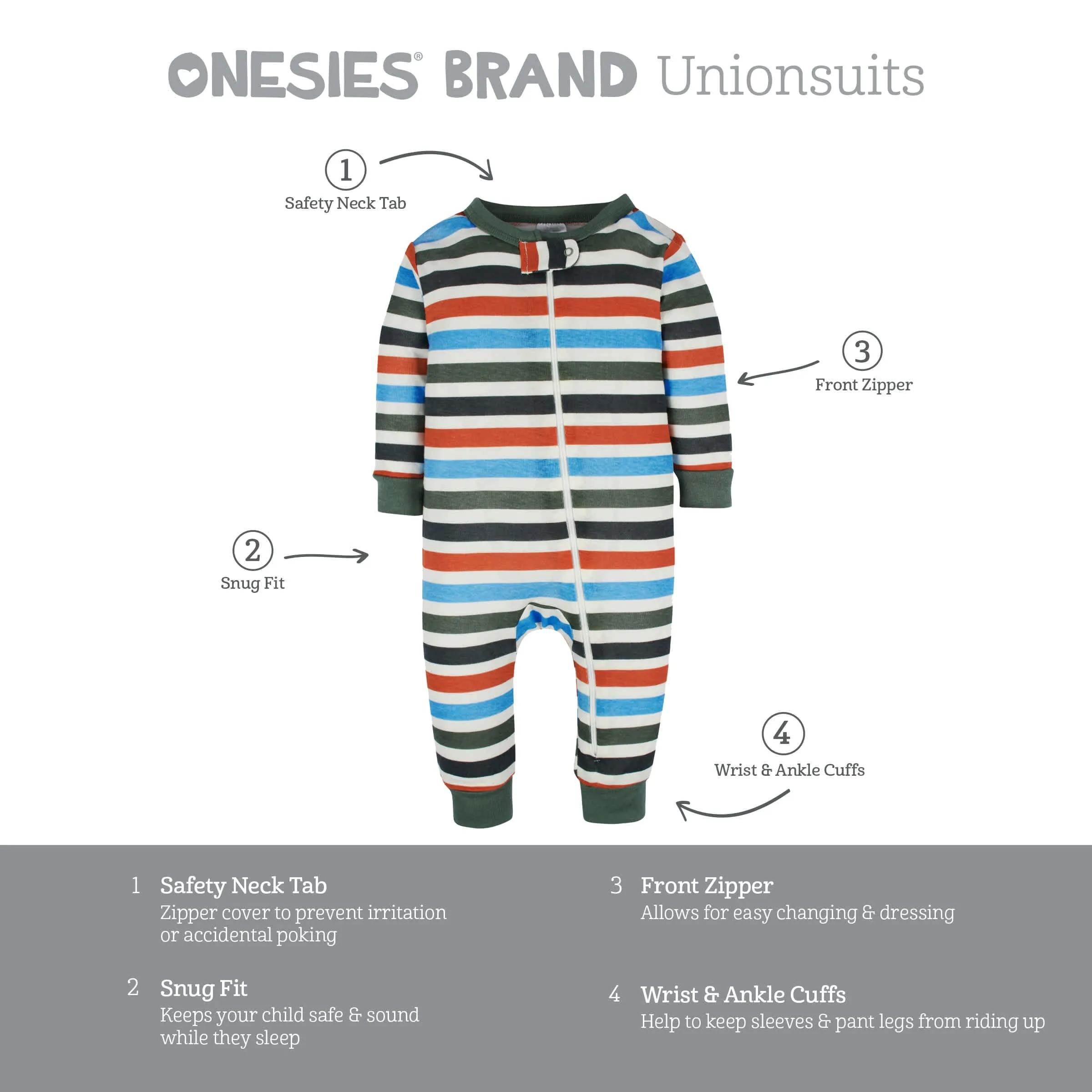3-Pack Baby & Toddler Boys Unbearably Cute Snug Fit Footless Pajamas Gerber Childrenswea