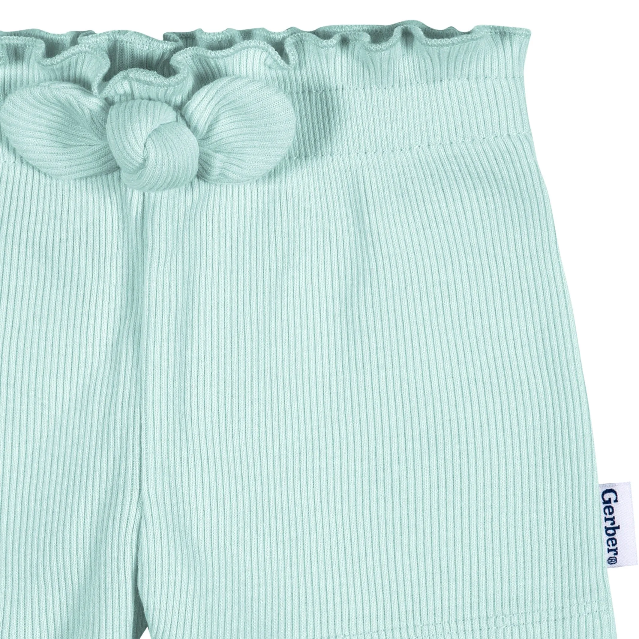 3-Pack Baby & Toddler Girls Aqua, Oatmeal, & Navy Pull-On Knit Shorts Gerber Childrenswea