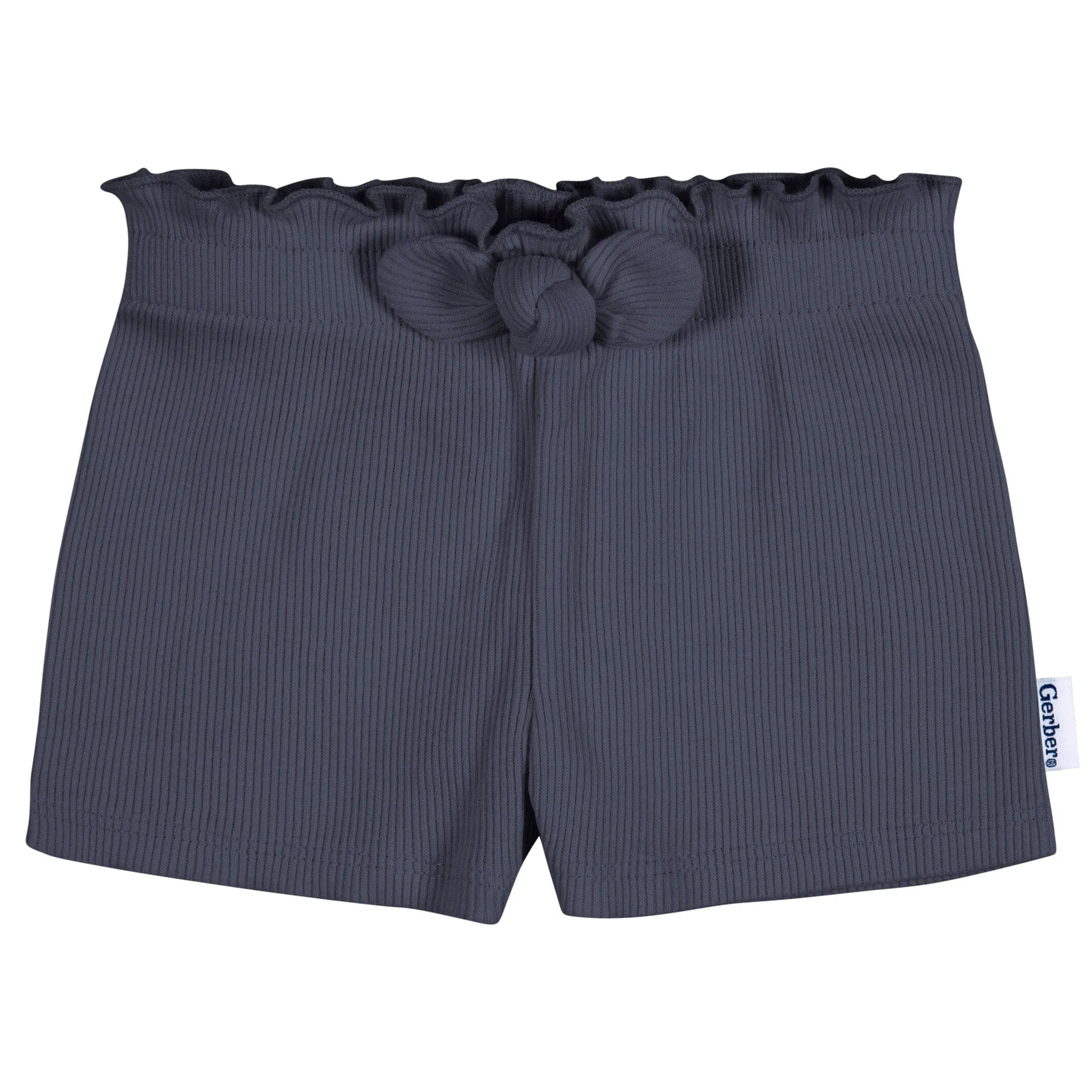 3-Pack Baby & Toddler Girls Aqua, Oatmeal, & Navy Pull-On Knit Shorts Gerber Childrenswea