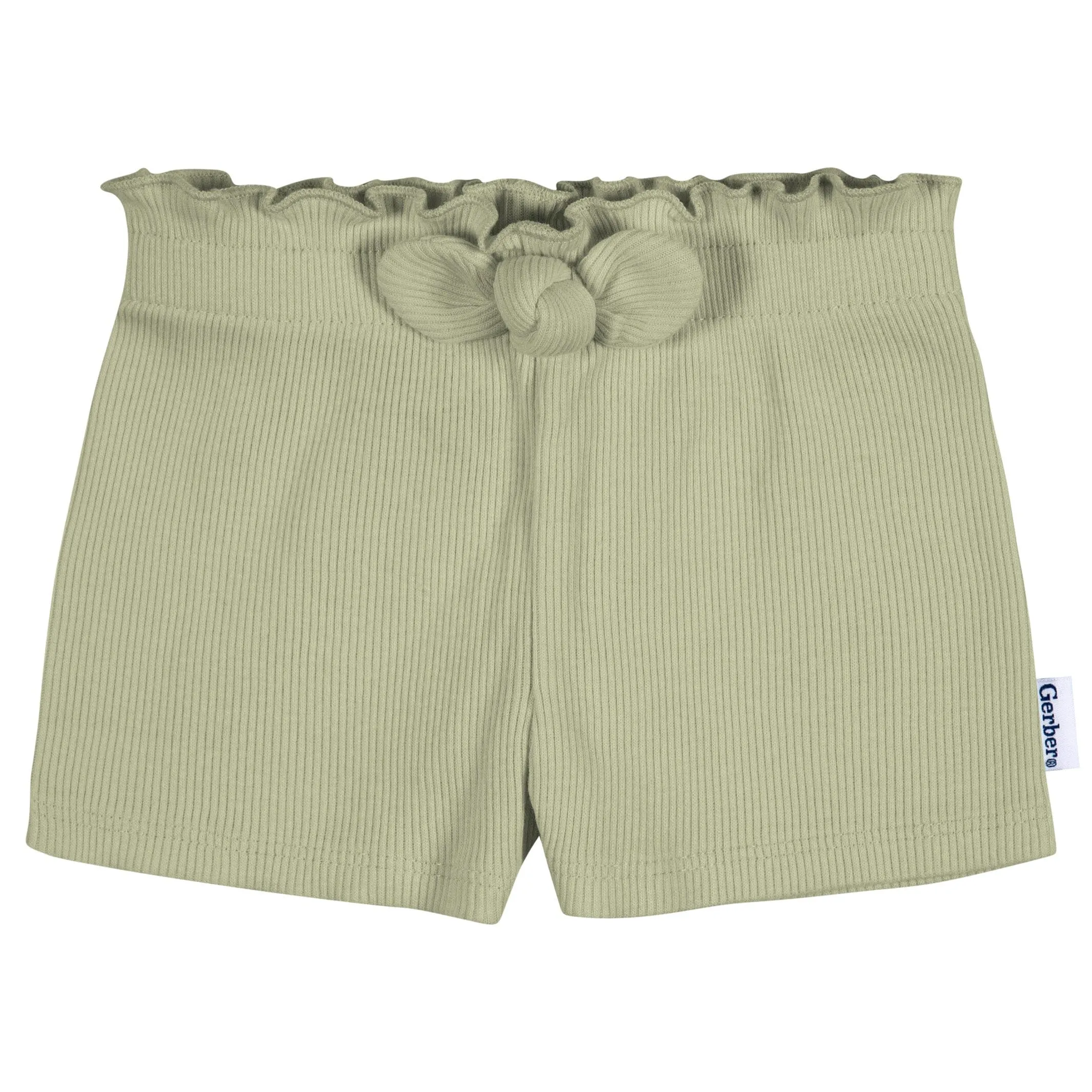3-Pack Baby & Toddler Girls Black, Green, & Grey Heather Pull-On Knit Shorts Gerber Childrenswea