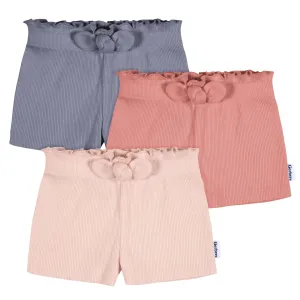 3-Pack Baby & Toddler Girls Blue & Pinks Pull-On Knit Shorts Gerber Childrenswea