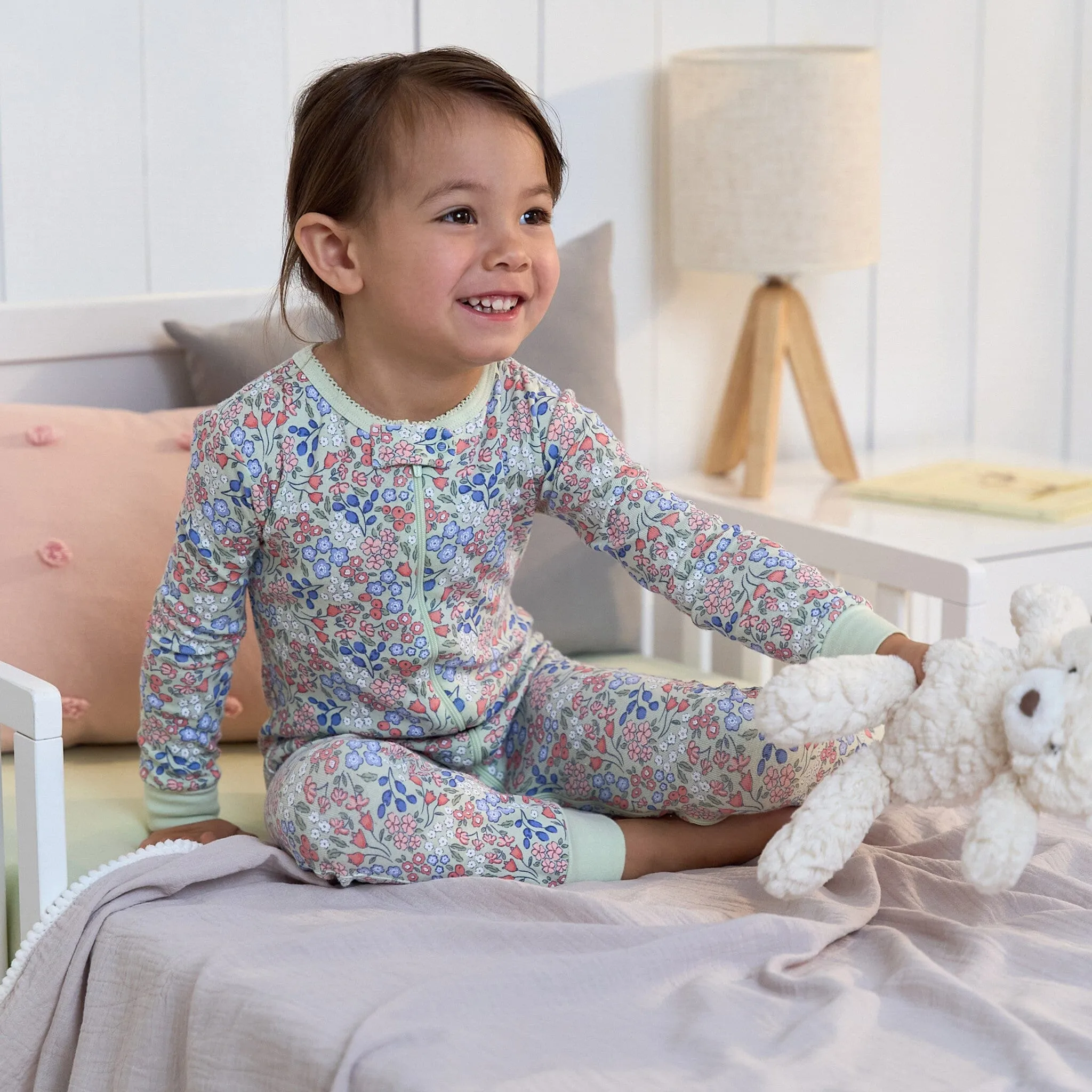 3-Pack Baby & Toddler Girls Ditsy Floral Snug Fit Footless Pajamas Gerber Childrenswea