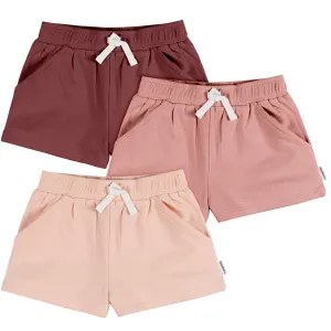 3-Pack Baby & Toddler Girls Dusty Pinks Knit Shorts Gerber Childrenswea