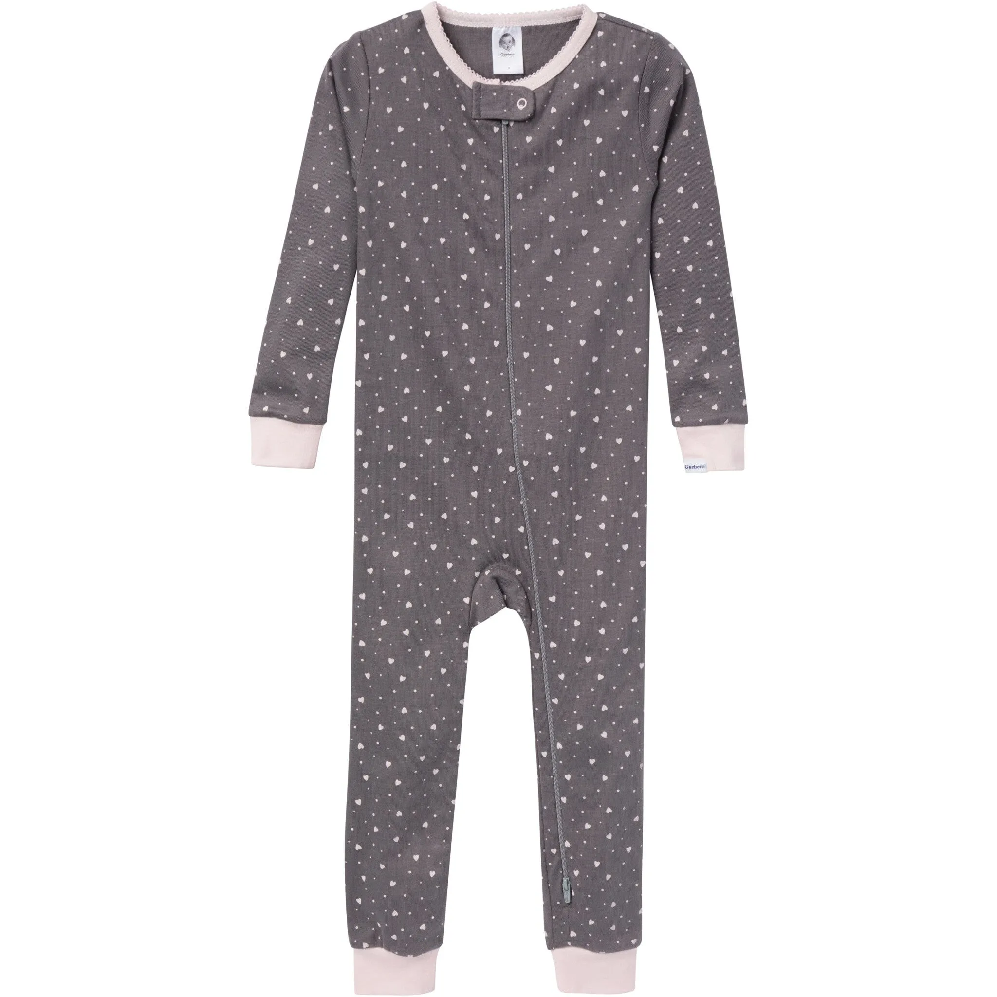 3-Pack Baby & Toddler Girls Hearts Snug Fit Footless Pajamas Gerber Childrenswea