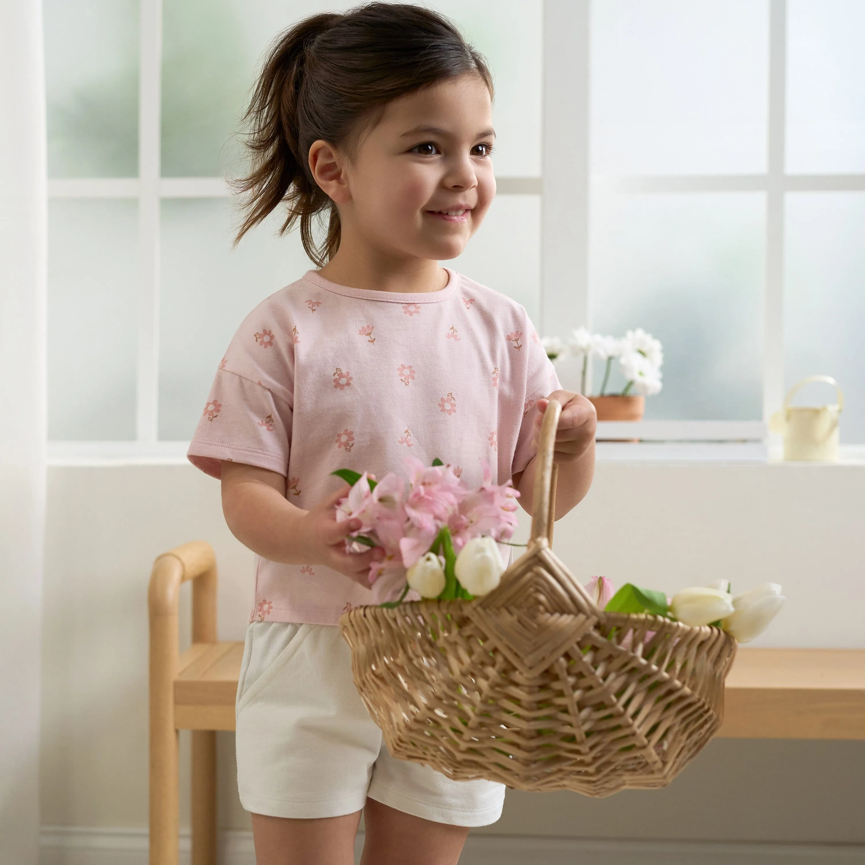 3-Pack Baby & Toddler Girls Navy, White, & Pink Knit Shorts Gerber Childrenswea