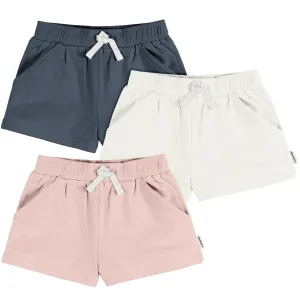 3-Pack Baby & Toddler Girls Navy, White, & Pink Knit Shorts Gerber Childrenswea