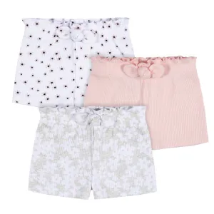 3-Pack Baby & Toddler Girls Sweet Florals Pull-On Knit Shorts Gerber Childrenswea