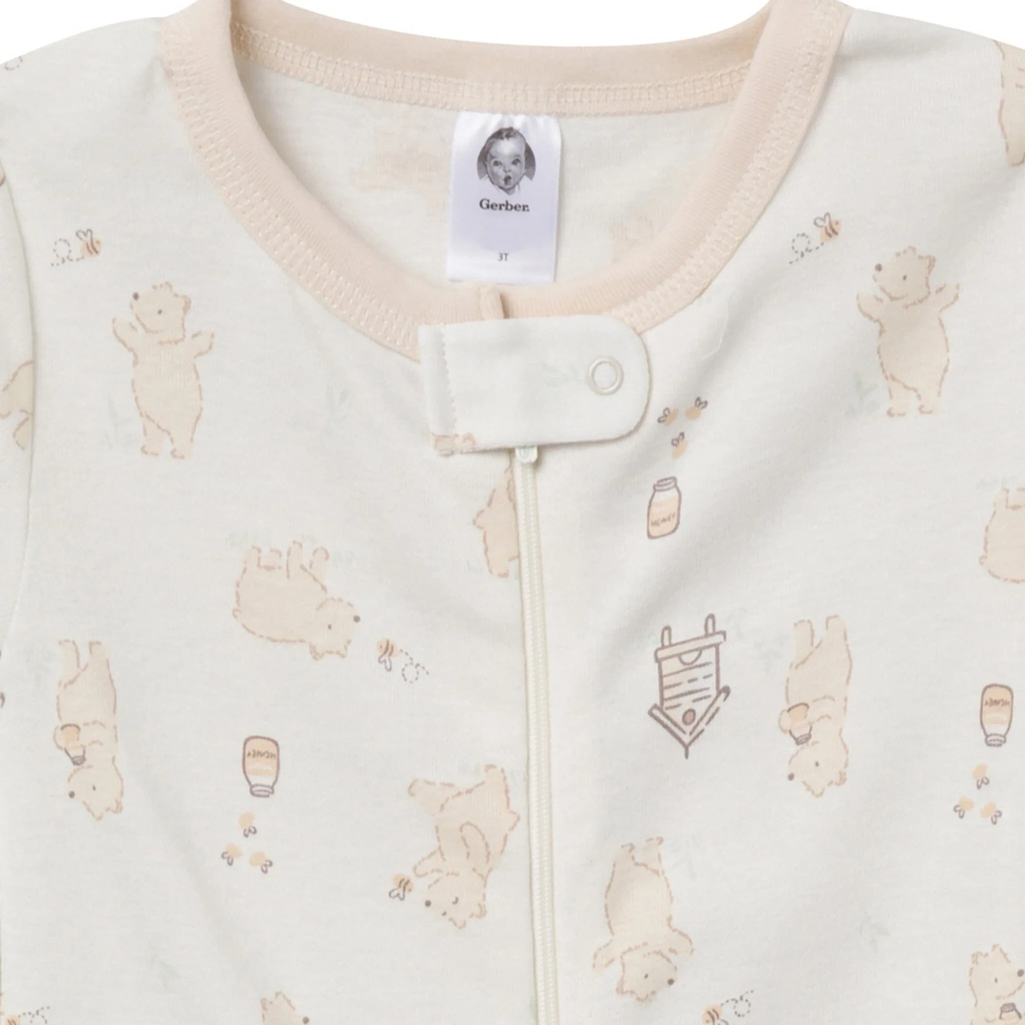 3-Pack Baby & Toddler Neutral Bear Snug Fit Footless Pajamas Gerber Childrenswea