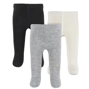 3-Pack Baby and Toddler Girls Black, Ivory, & Grey Heather Tights Gerber Childrenswea