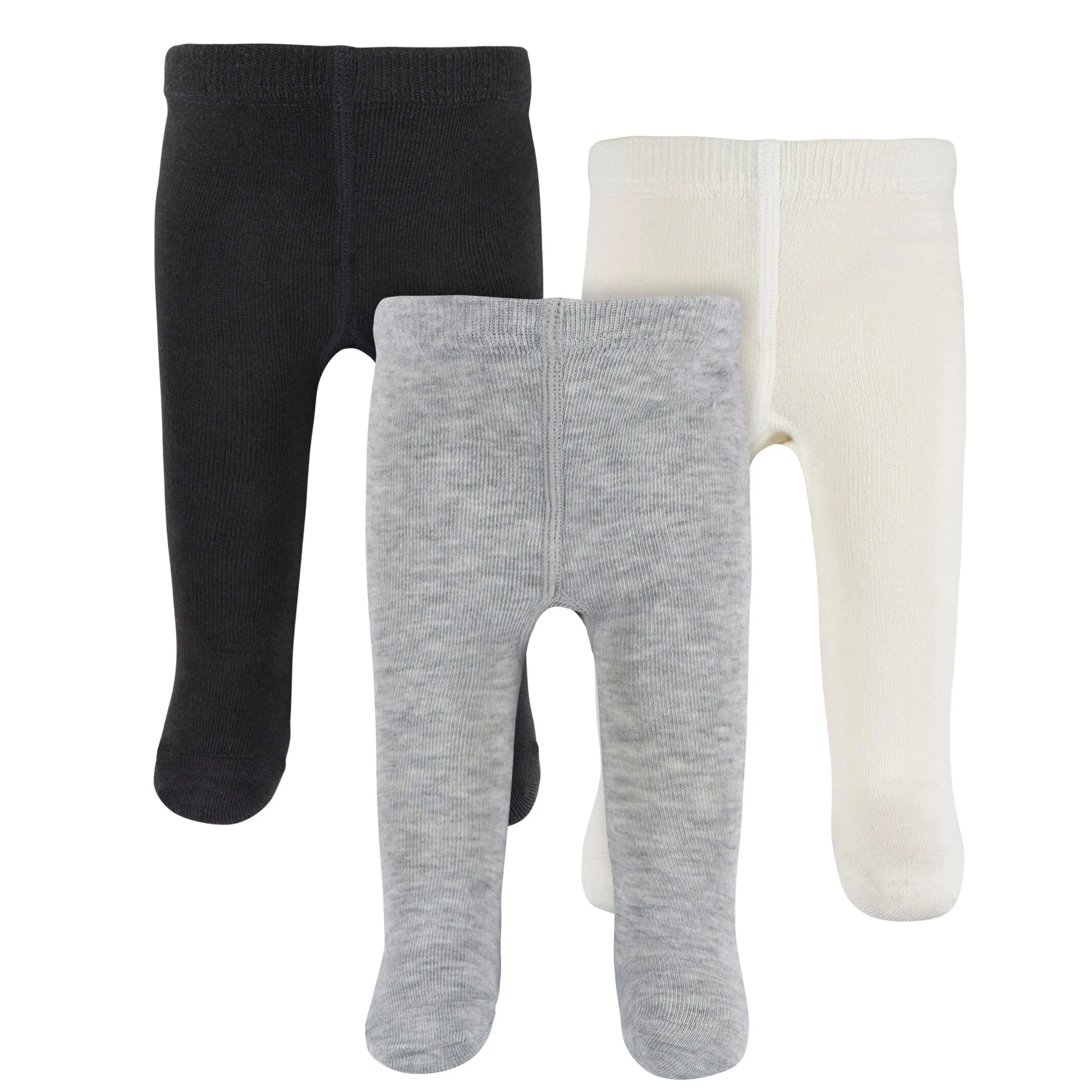 3-Pack Baby and Toddler Girls Black, Ivory, & Grey Heather Tights Gerber Childrenswea